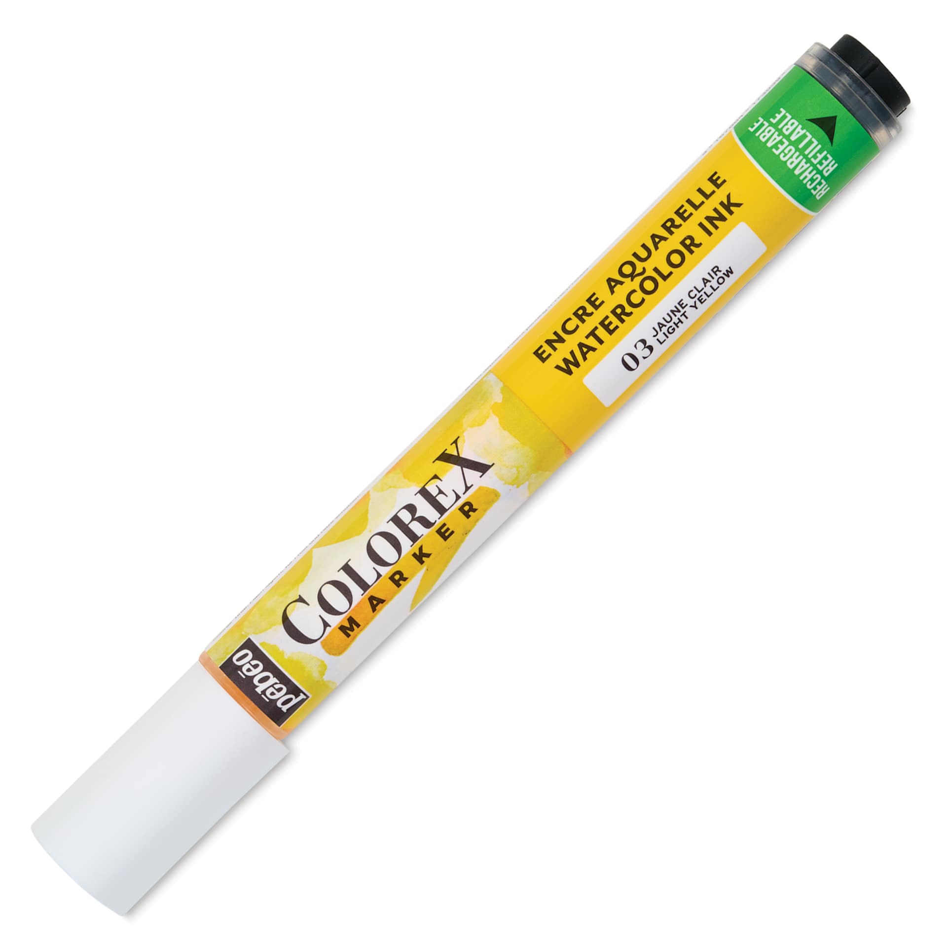 Pebeo Colorex Refillable Marker - Light Yellow, cap on