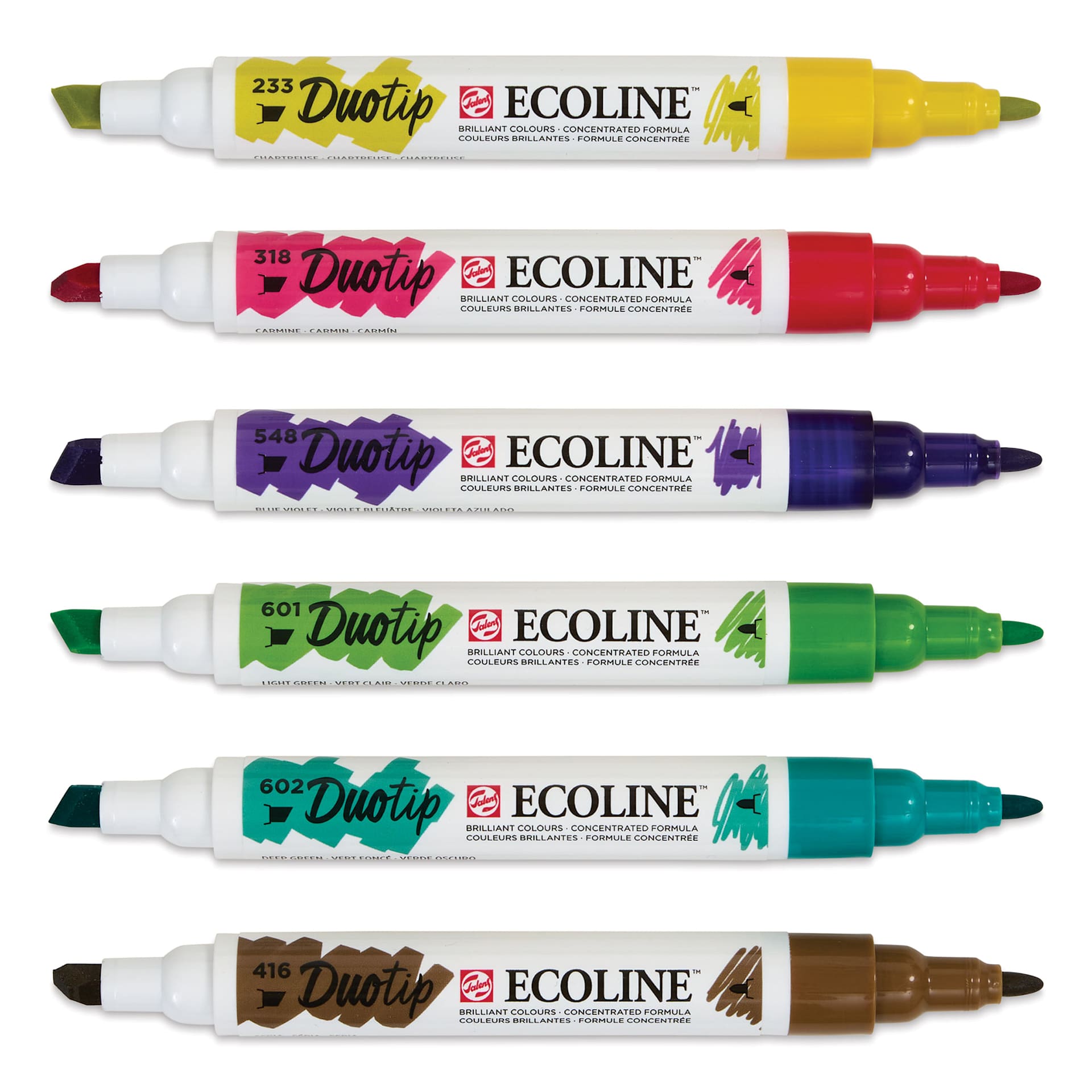 Royal Talens Ecoline DuoTip Markers - Botanic Set of 6 Royal Talens Ecoline DuoTip Markers - Botanic Set of 6
