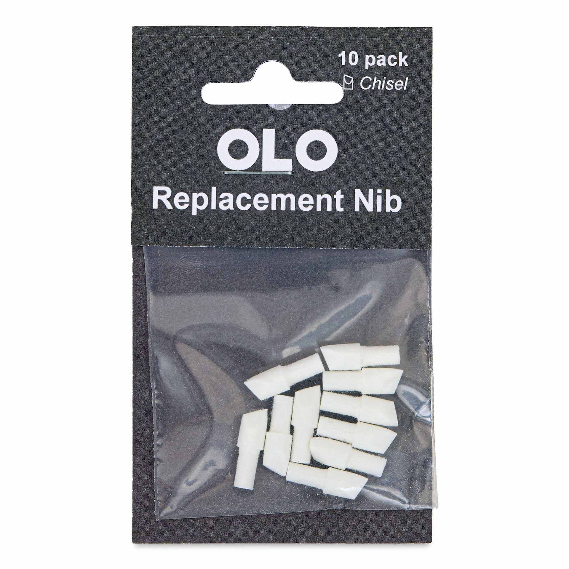 Olo Nib Replacements - Chisel-Tip, Pkg of 5 front of package Olo Nib Replacements - Chisel-Tip, Pkg of 5 front of package