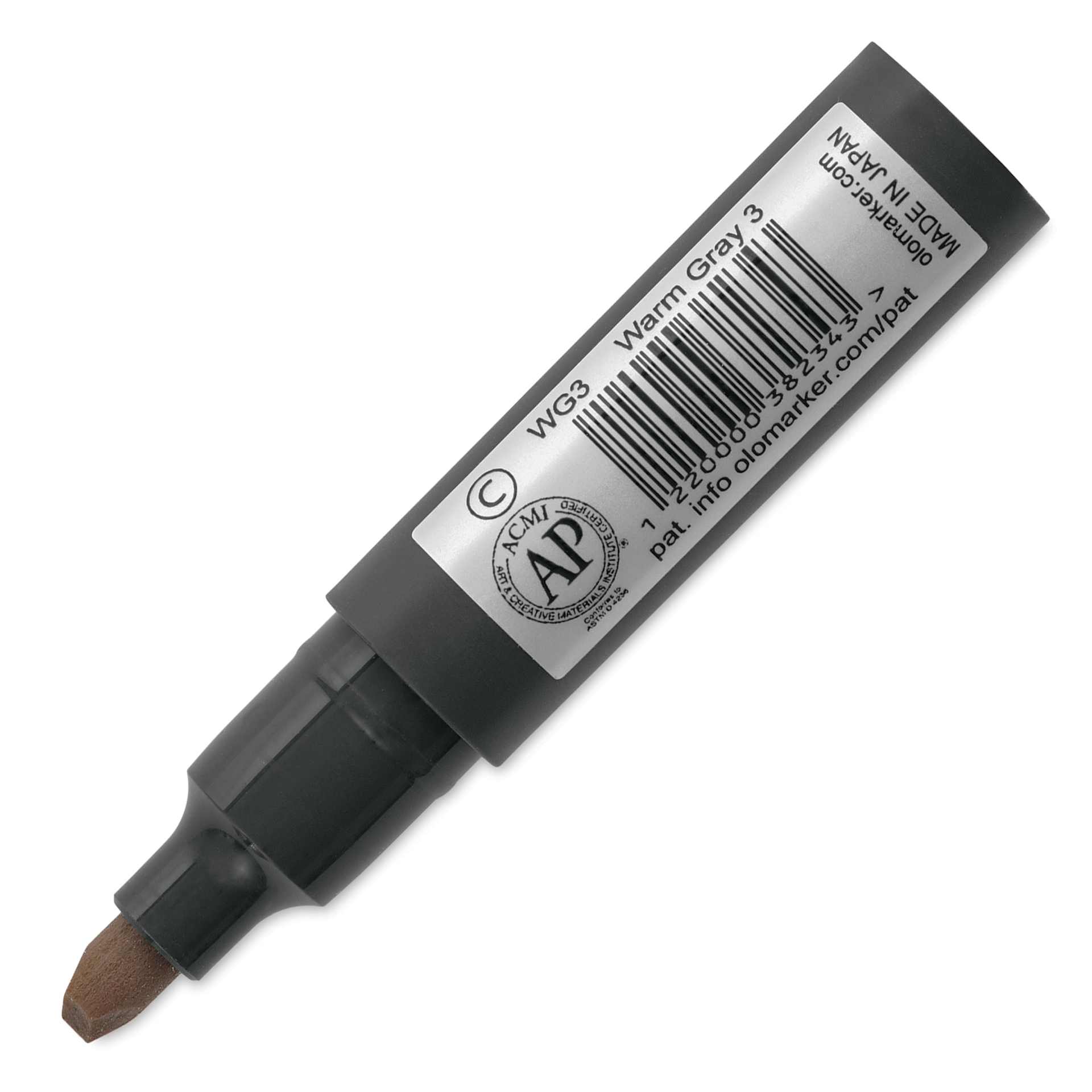 Olo Chisel Tip Half-Marker - WG3 Warm Gray 3 - back of marker
