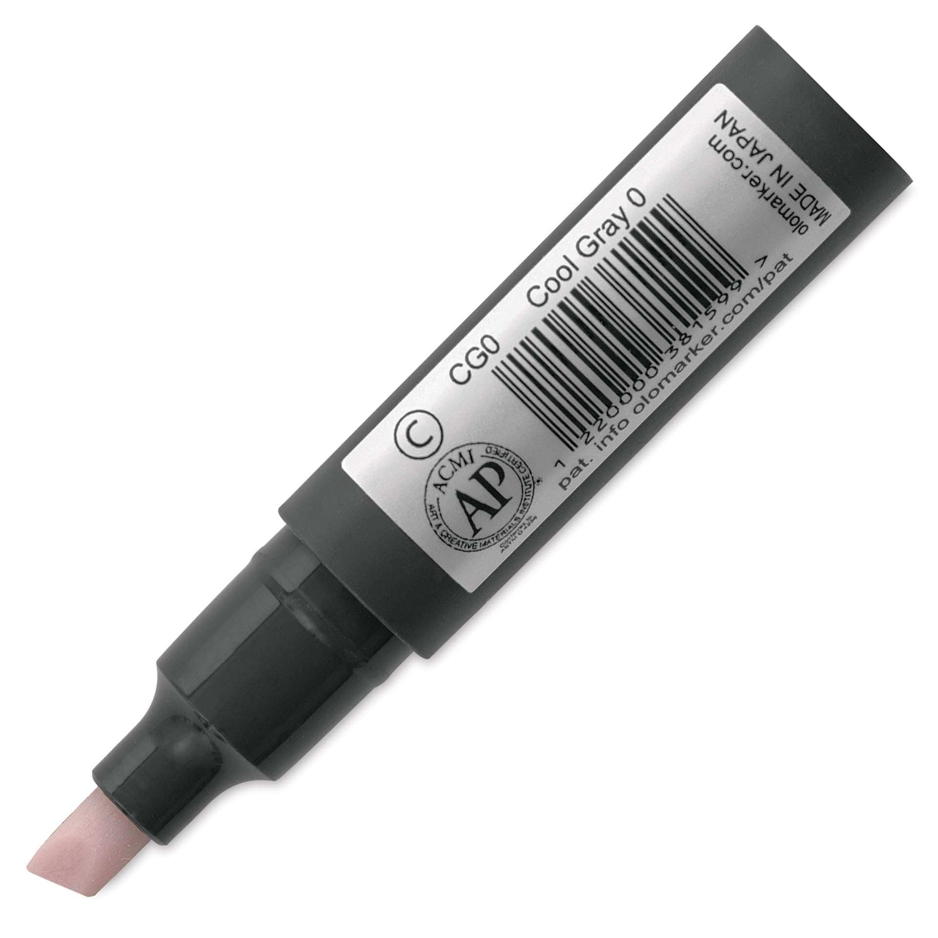 Olo Chisel-Tip Half Marker - CG0 Cool Gray 0 back of marker