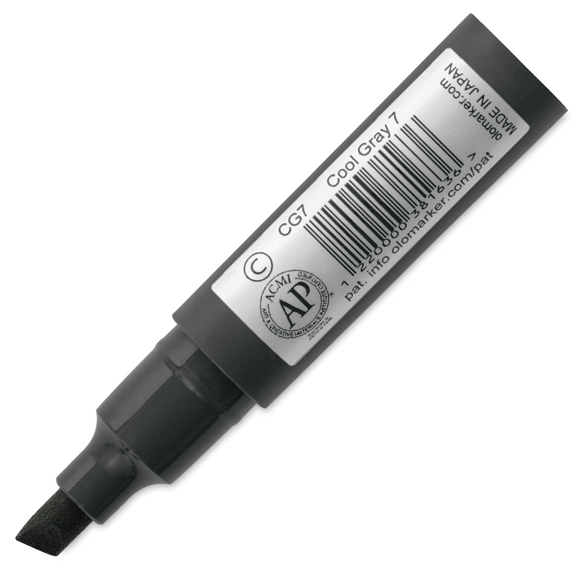 Olo Chisel-Tip Half Marker - CG7 Cool Gray 7 back of marker