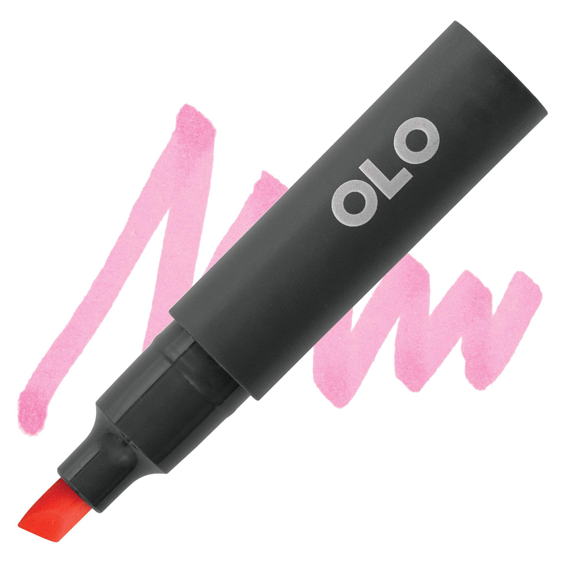 Olo Chisel-Tip Half-Marker - RV0.2 Bubble Gum marker and swatch
