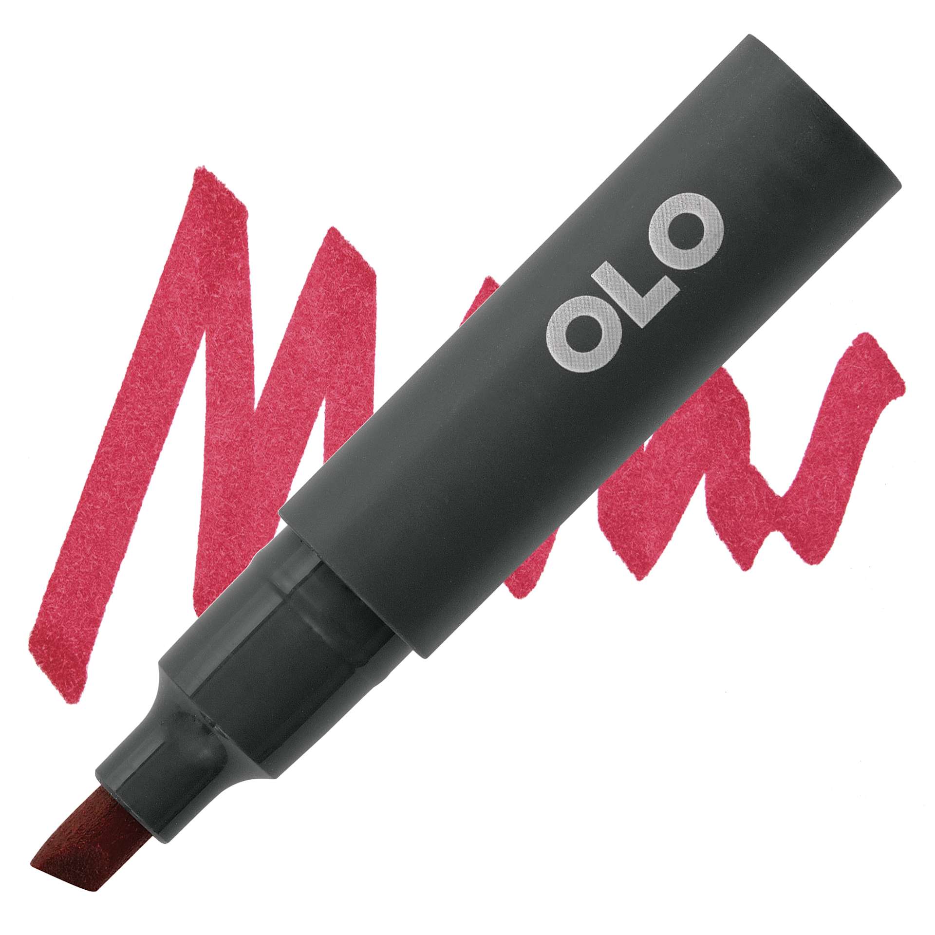 Olo Chisel-Tip Half Marker - R0.6 Cranberry marker and swatch