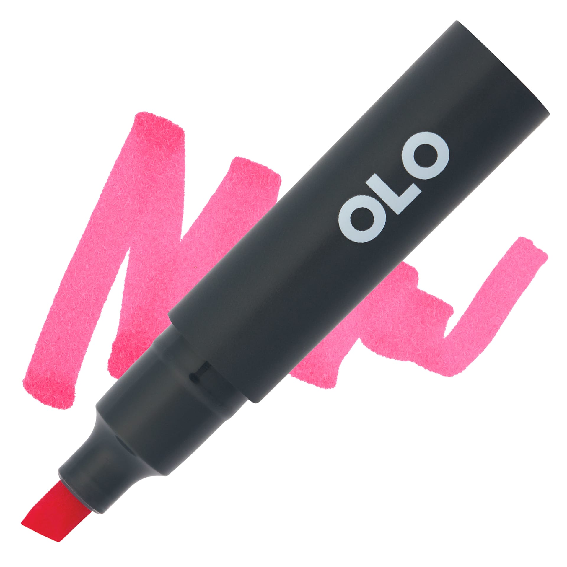 Olo Chisel-Tip Half Marker - R2.4 Raspberry - Marker and Swatch
