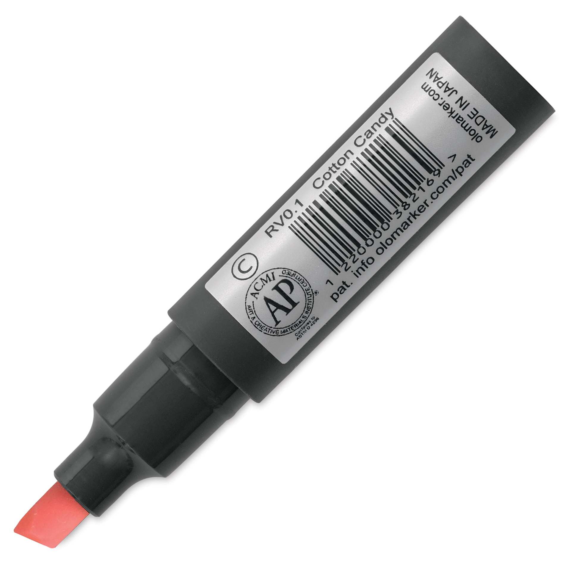 Olo Chisel-Tip Half Marker - RV0.1 Cotton Candy back of marker