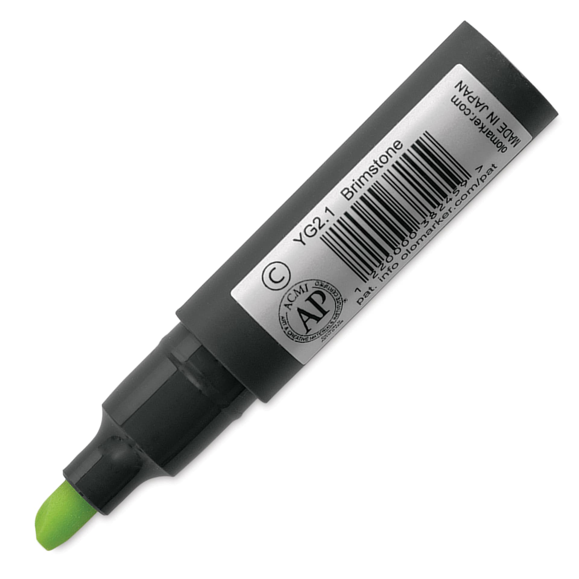 Olo Chisel-Tip Half Marker - YG2.1 Brimstone back of marker