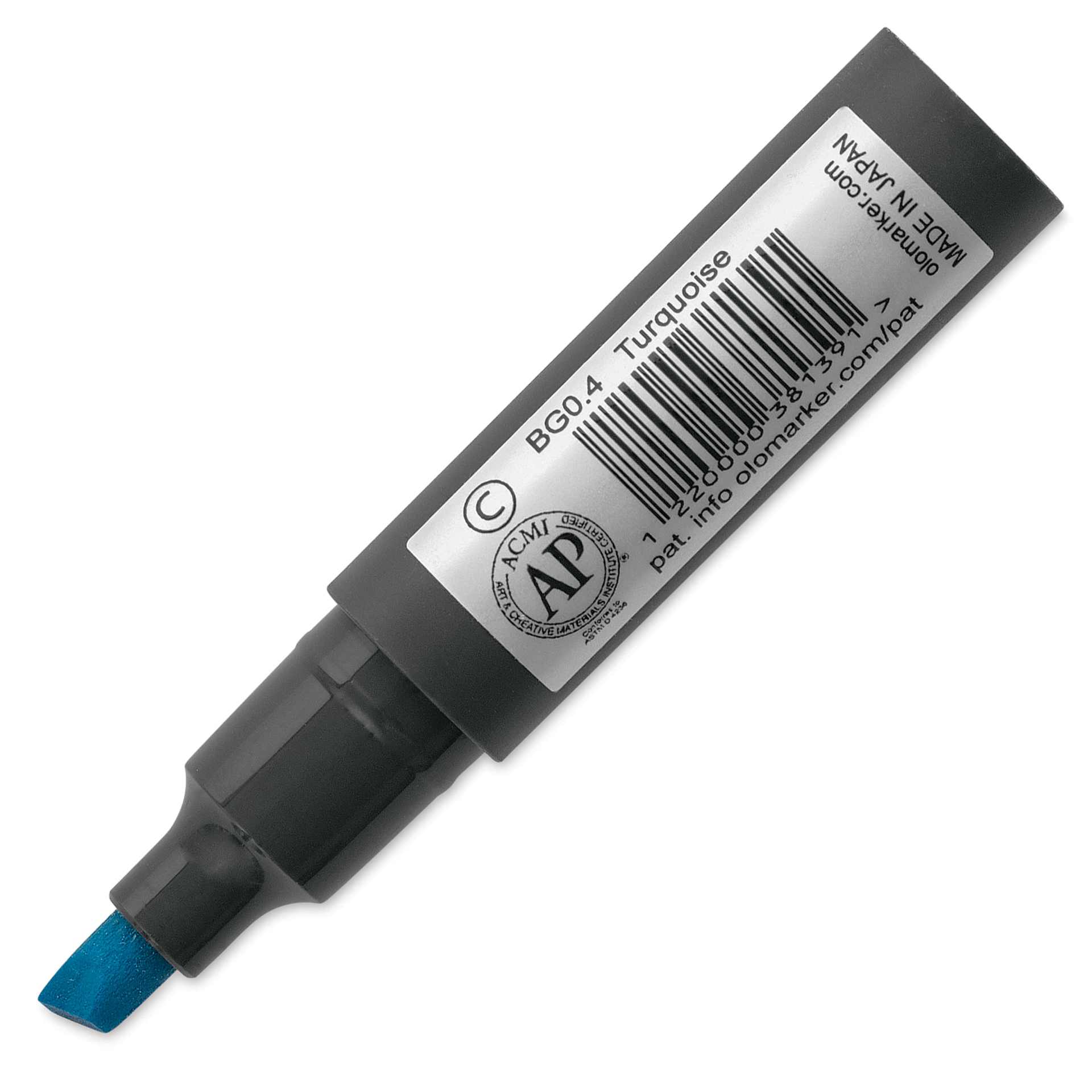 Olo Chisel Tip Half-Marker - BG0.4 Turquoise back of marker