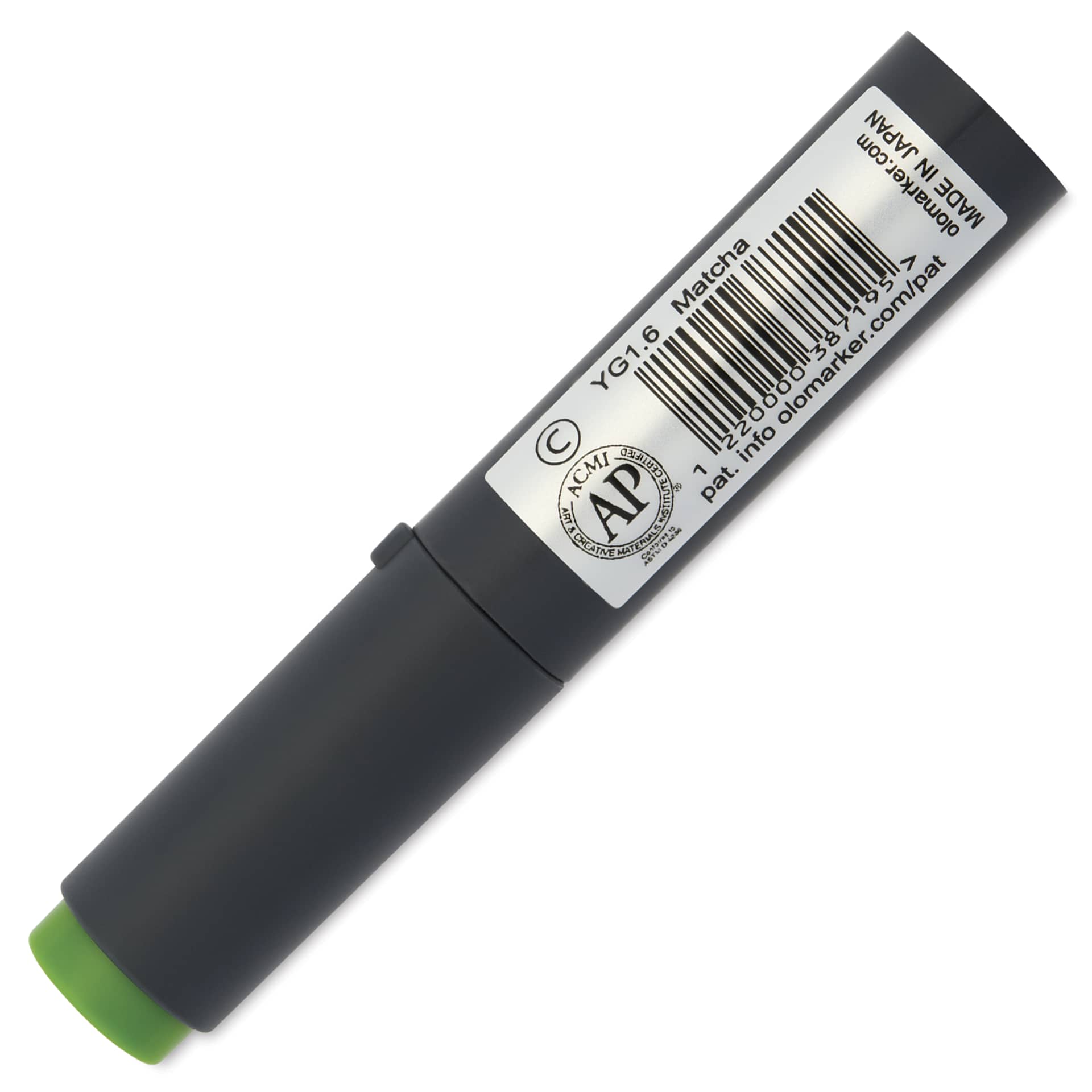 Olo Chisel-Tip Half Marker - YG1.6 Matcha - back of marker