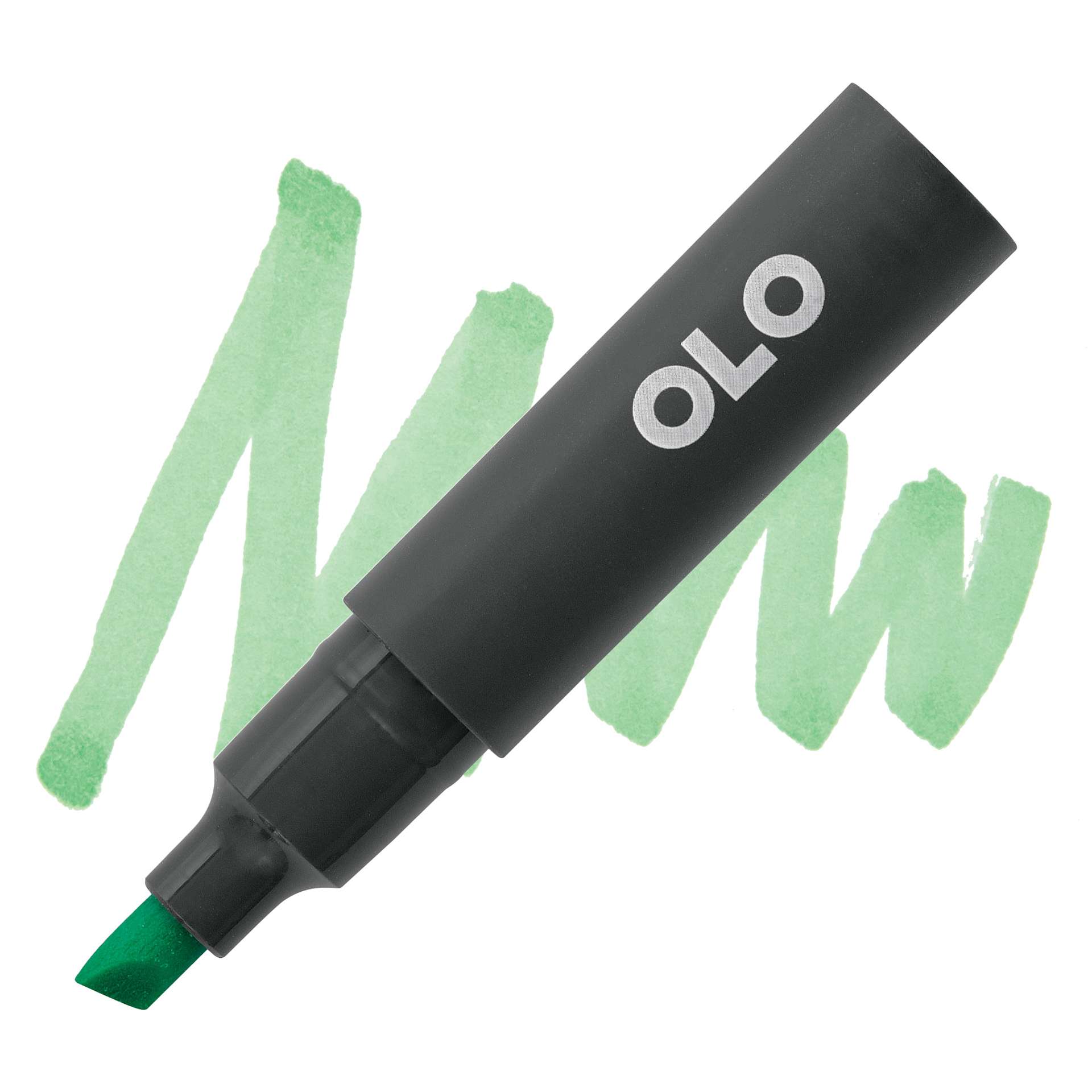 Olo Chisel Tip Half-Marker - G1.4 Spearmint - marker and swatch