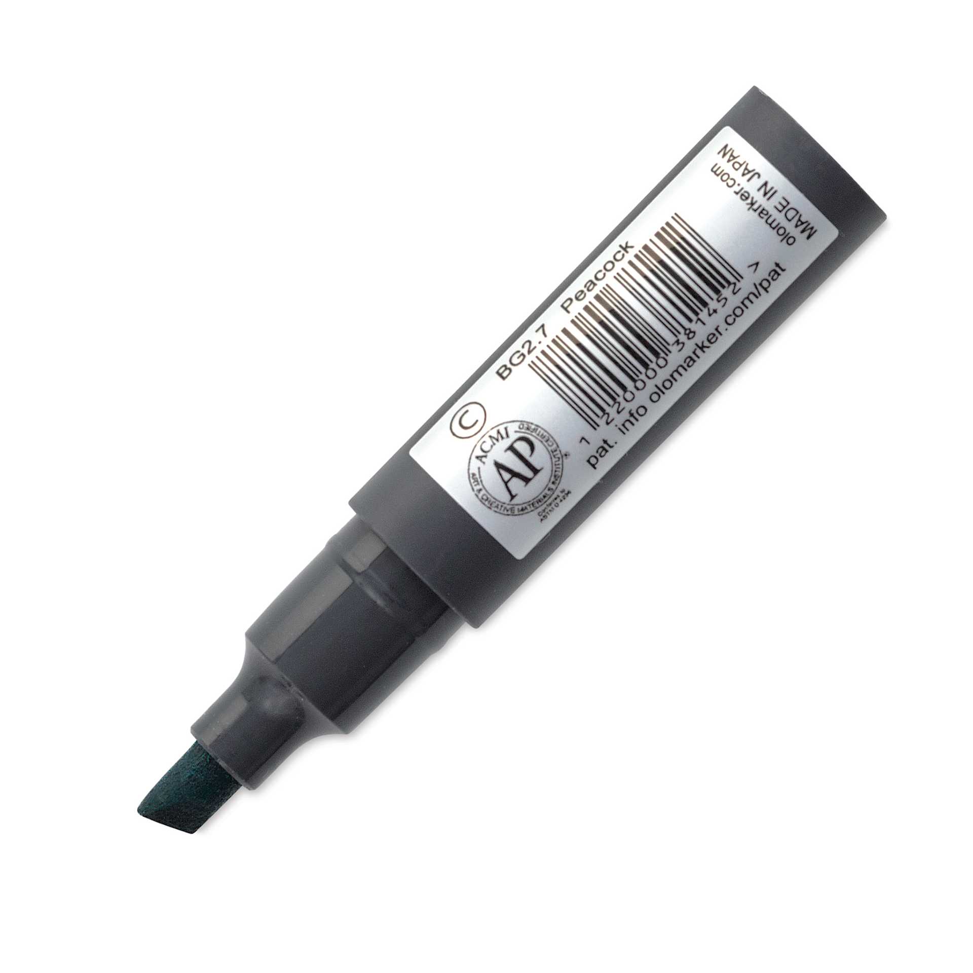 Olo Chisel Tip Half-Marker - BG2.7 Peacock back of marker