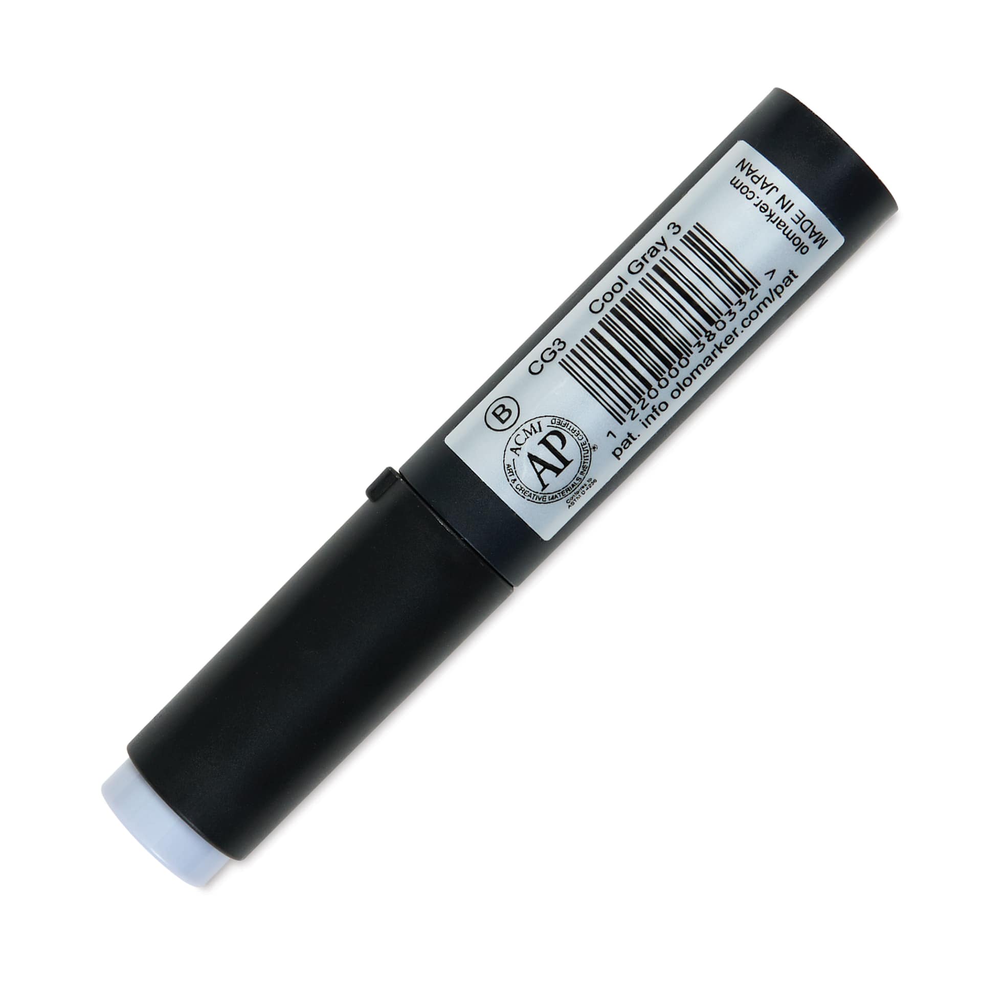 Olo Brush-Tip Half Marker - CG3 Cool Gray 3 back with cap on