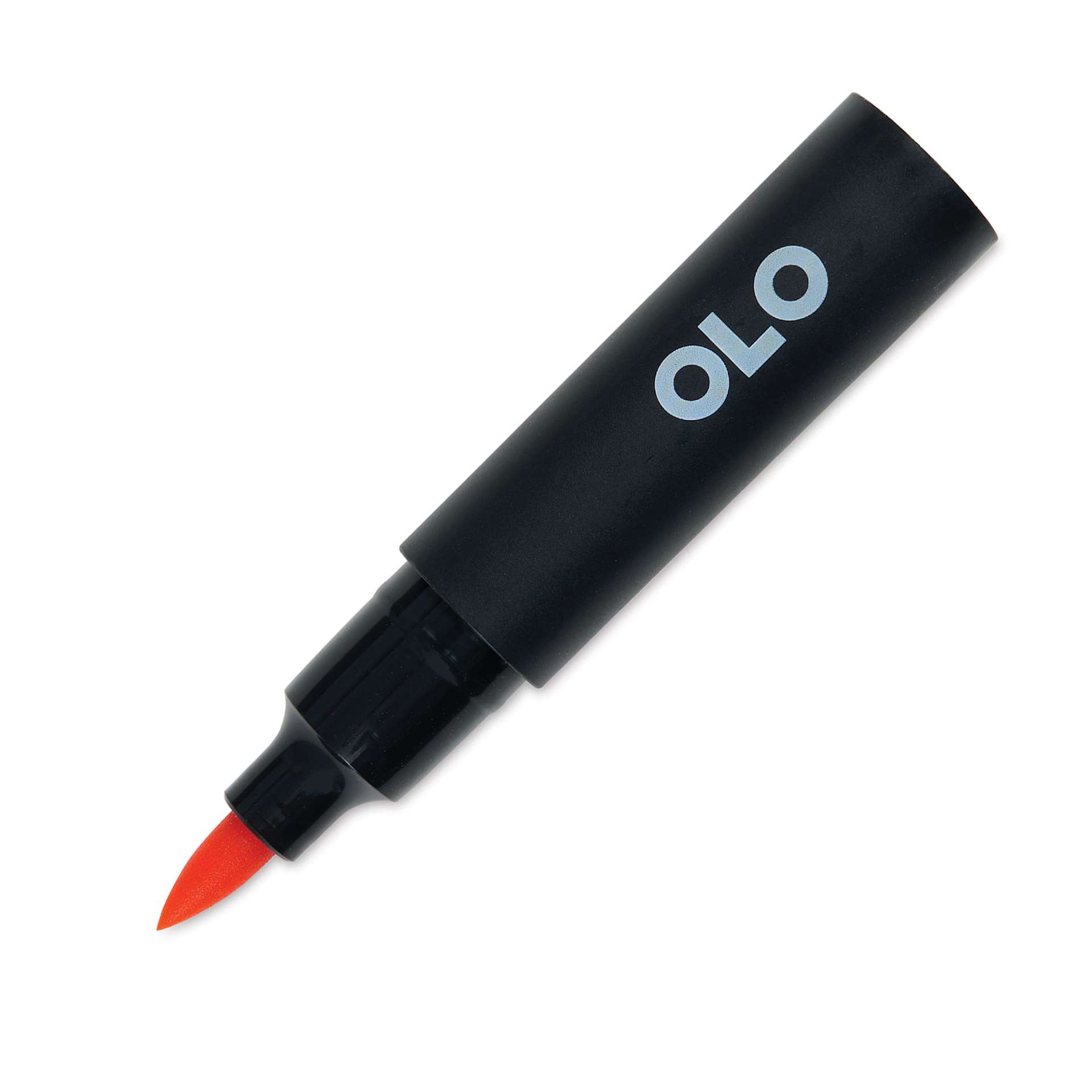 Olo Brush-Tip Half Marker - R0.3 Coral with cap off