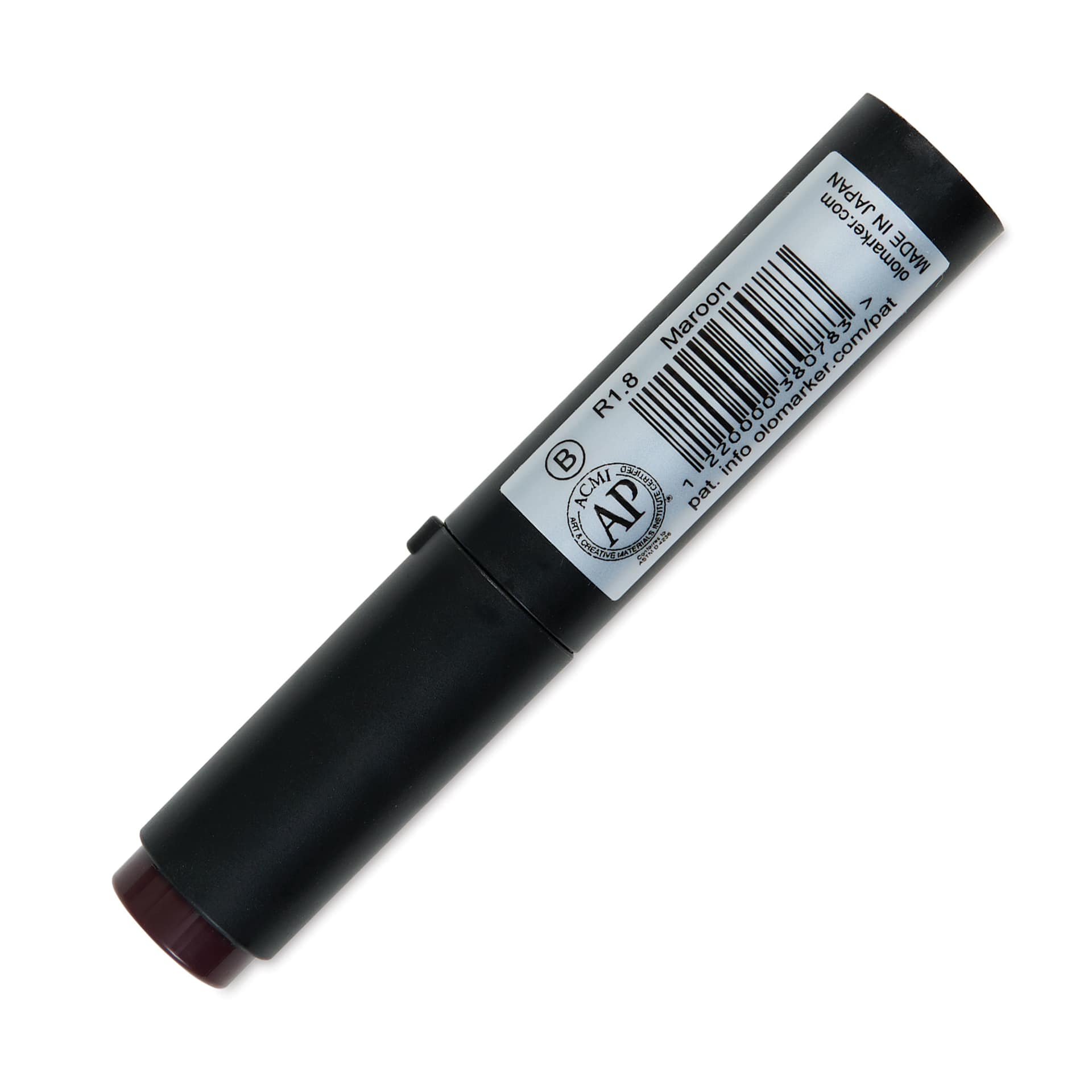 Olo Brush-Tip Half Marker - R1.8 Maroon back with cap on