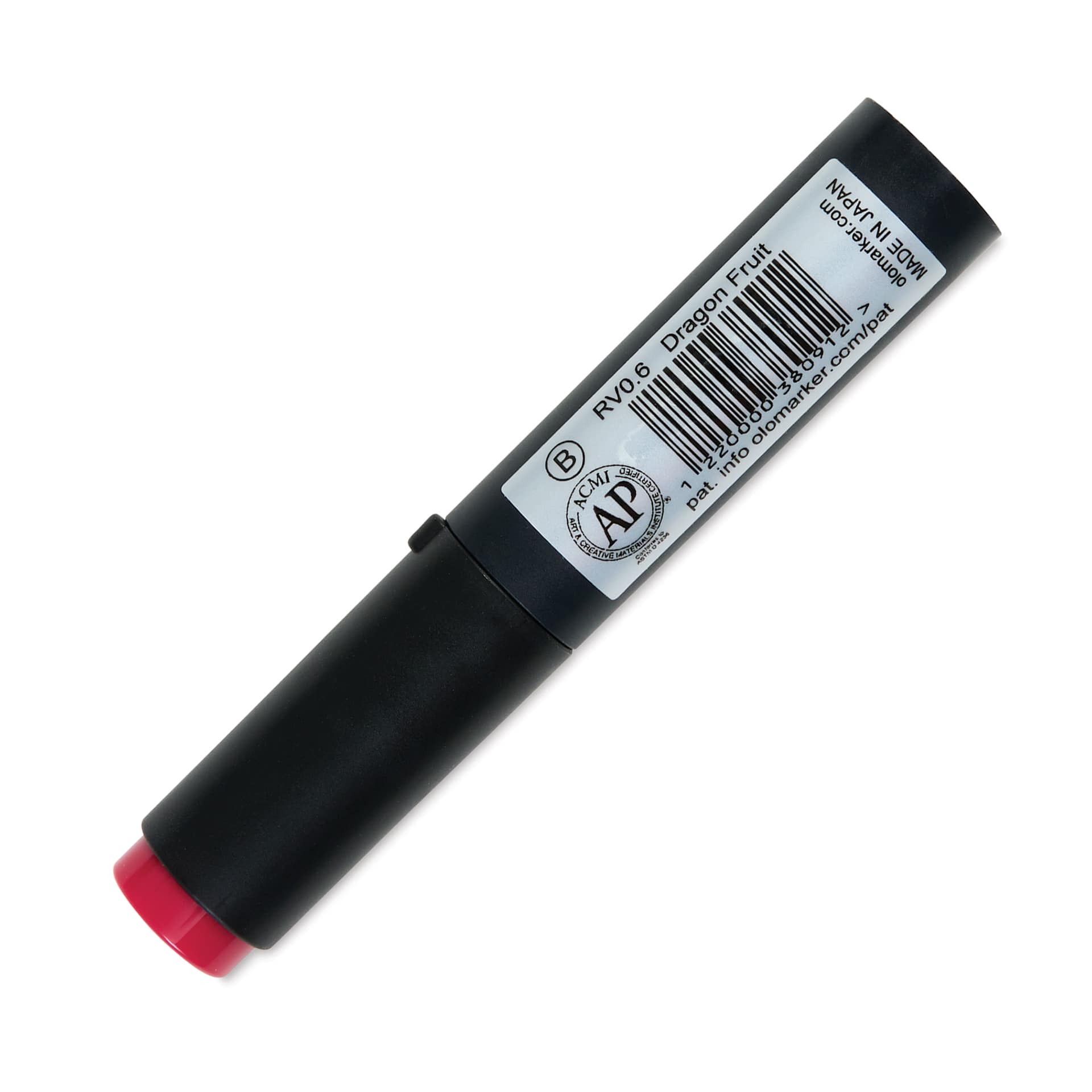 Olo Brush-Tip Half Marker - RV0.6 Dragon Fruit back with cap on