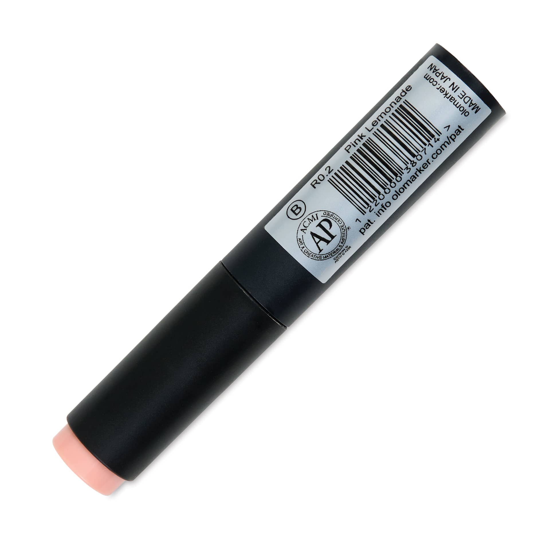 Olo Brush-Tip Half Marker - R0.2 Pink Lemonade back with cap on