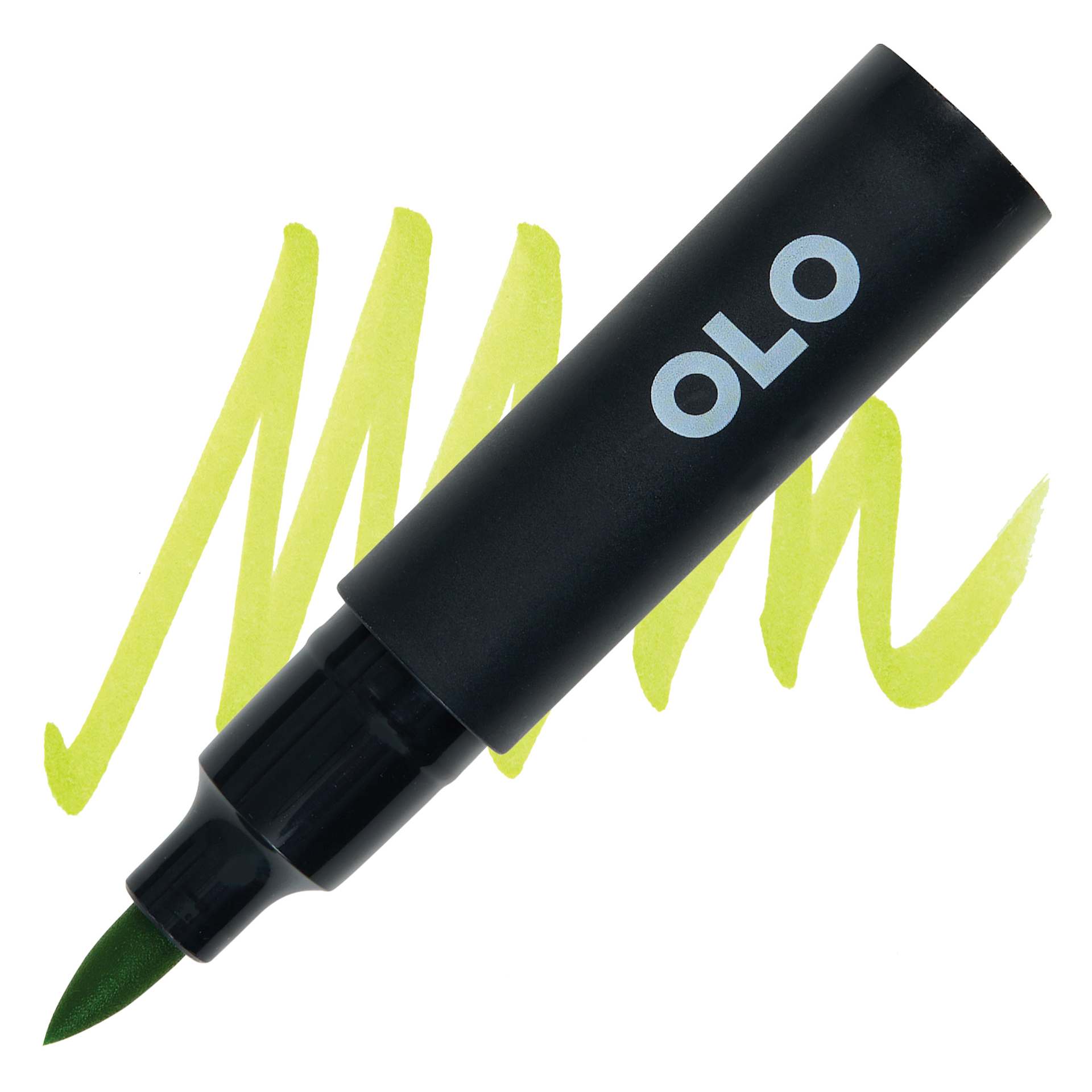 Olo Brush-Tip Half Marker - YG2.5 Avocado marker and swatch