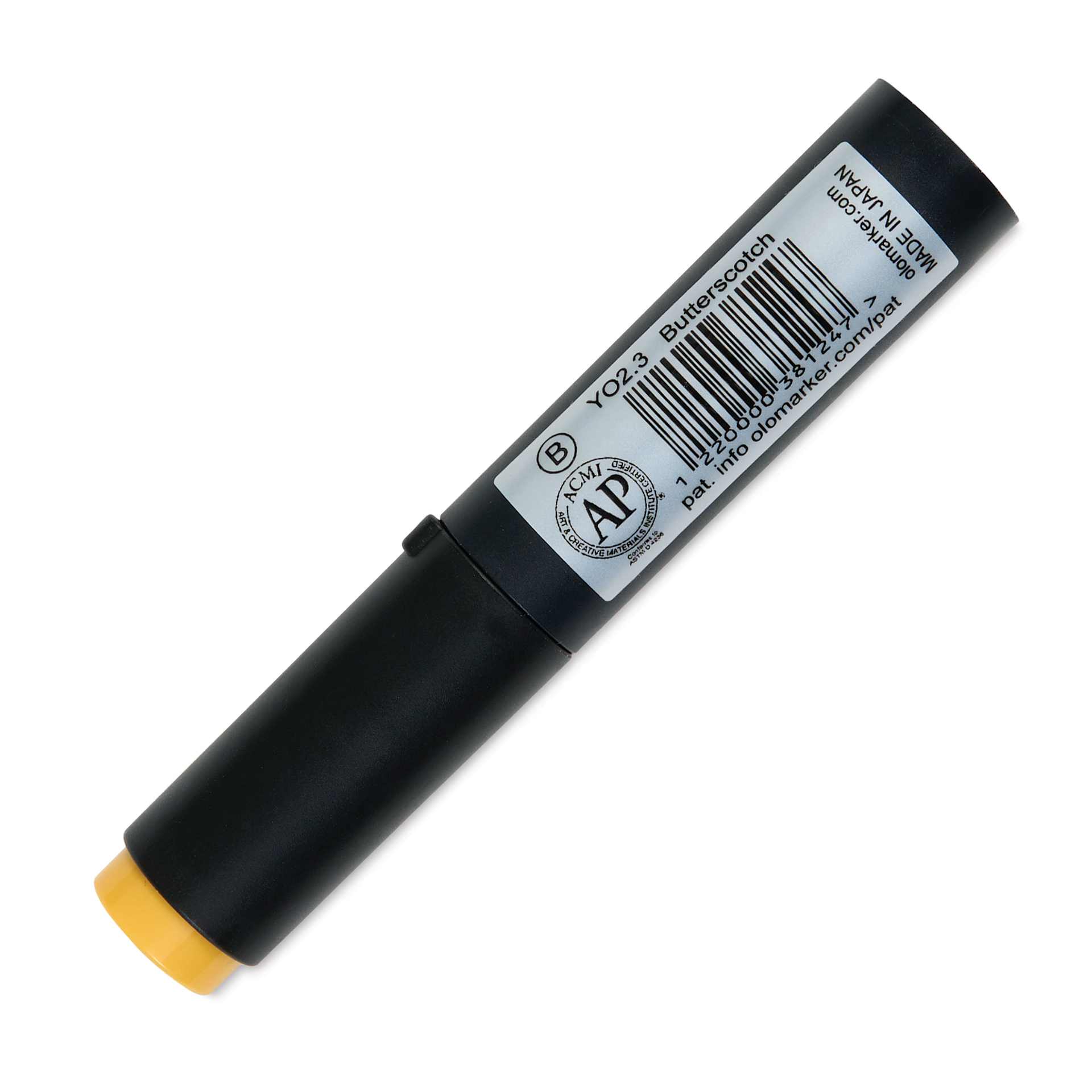 Olo Brush-Tip Half Marker - YO2.3 Butterscotch back with cap on