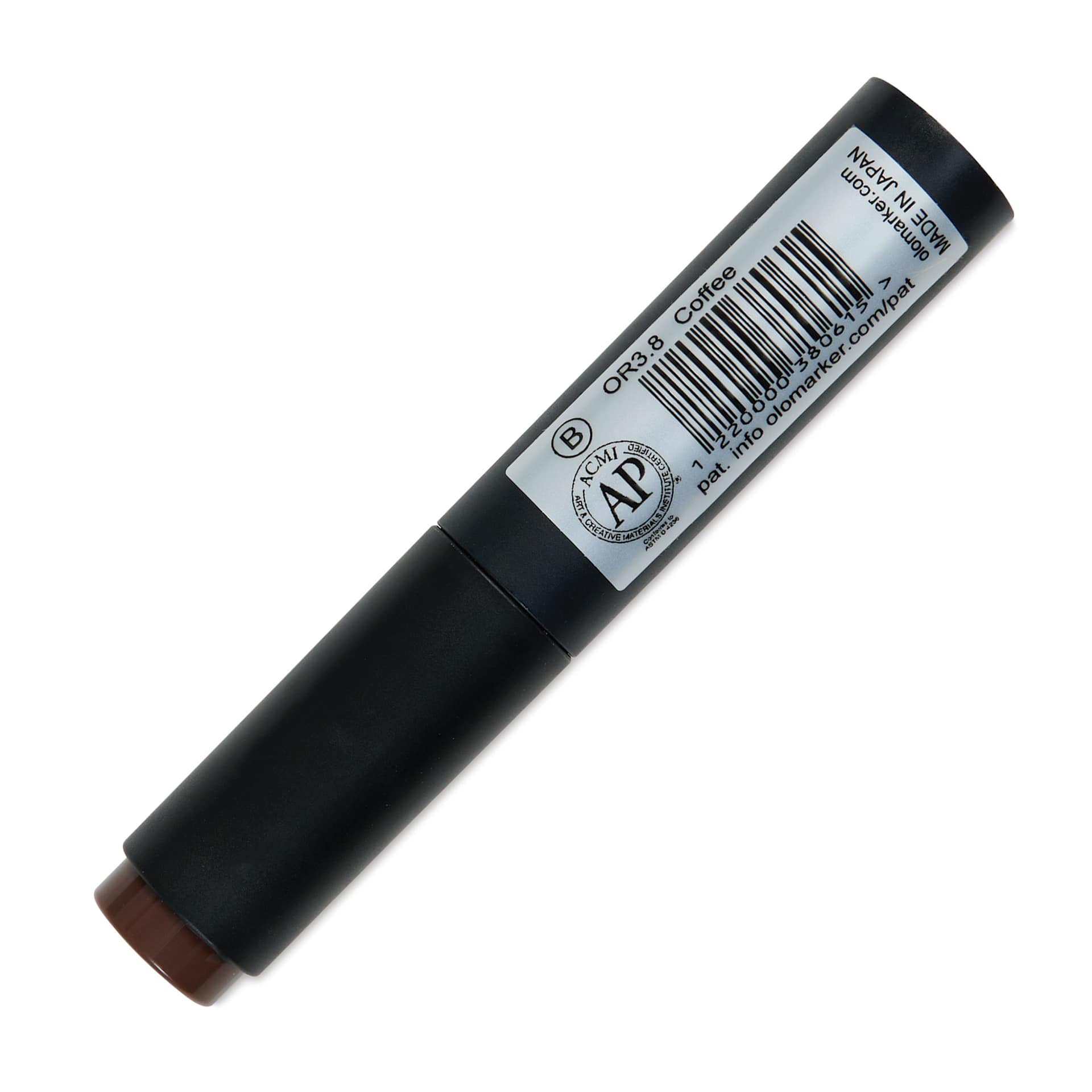 Olo Brush-Tip Half Marker -  OR3.8 Coffee back with cap on