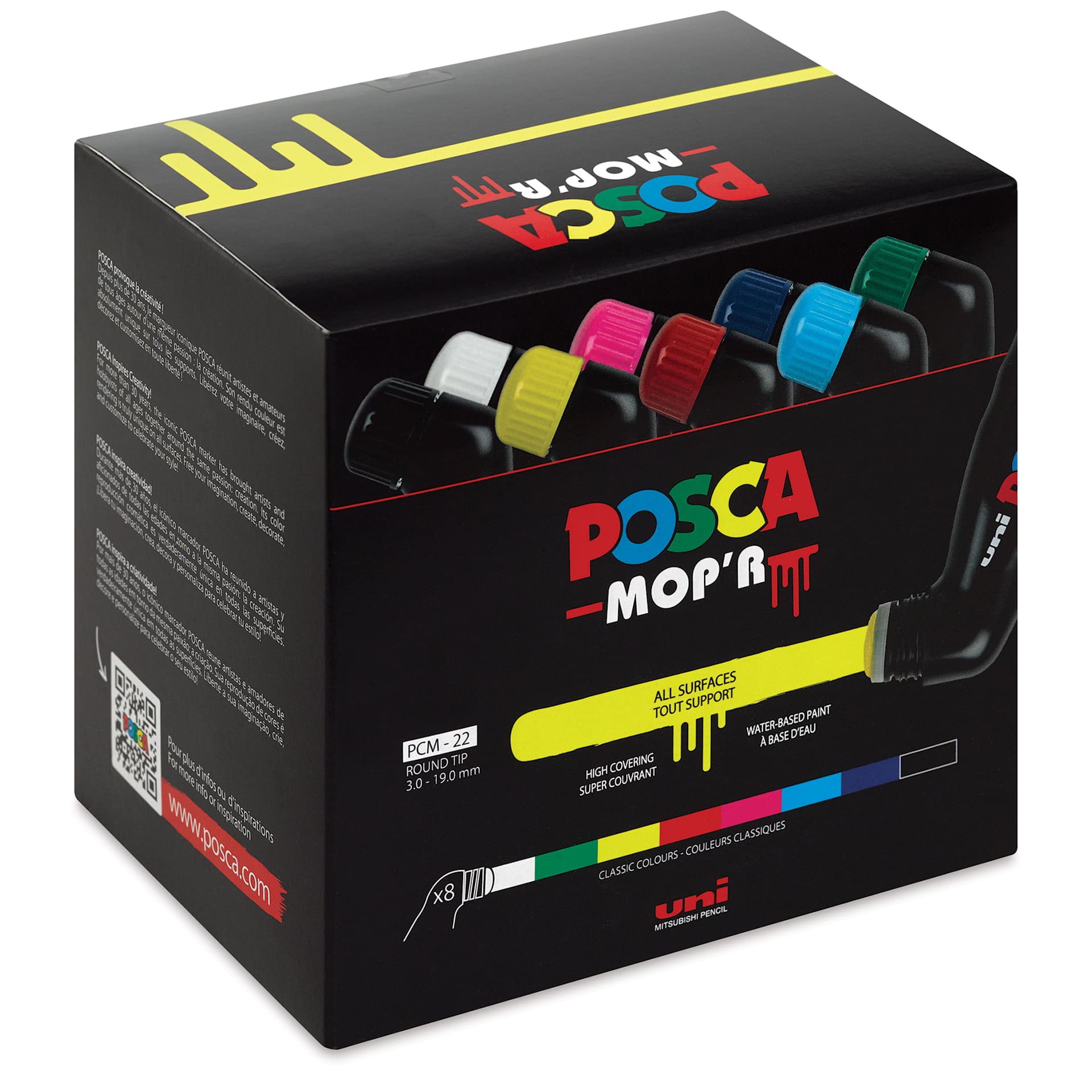 Posca Mop'r Paint Markers - Set of 8 - front of box Posca Mop'r Paint Markers - Set of 8 - front of box