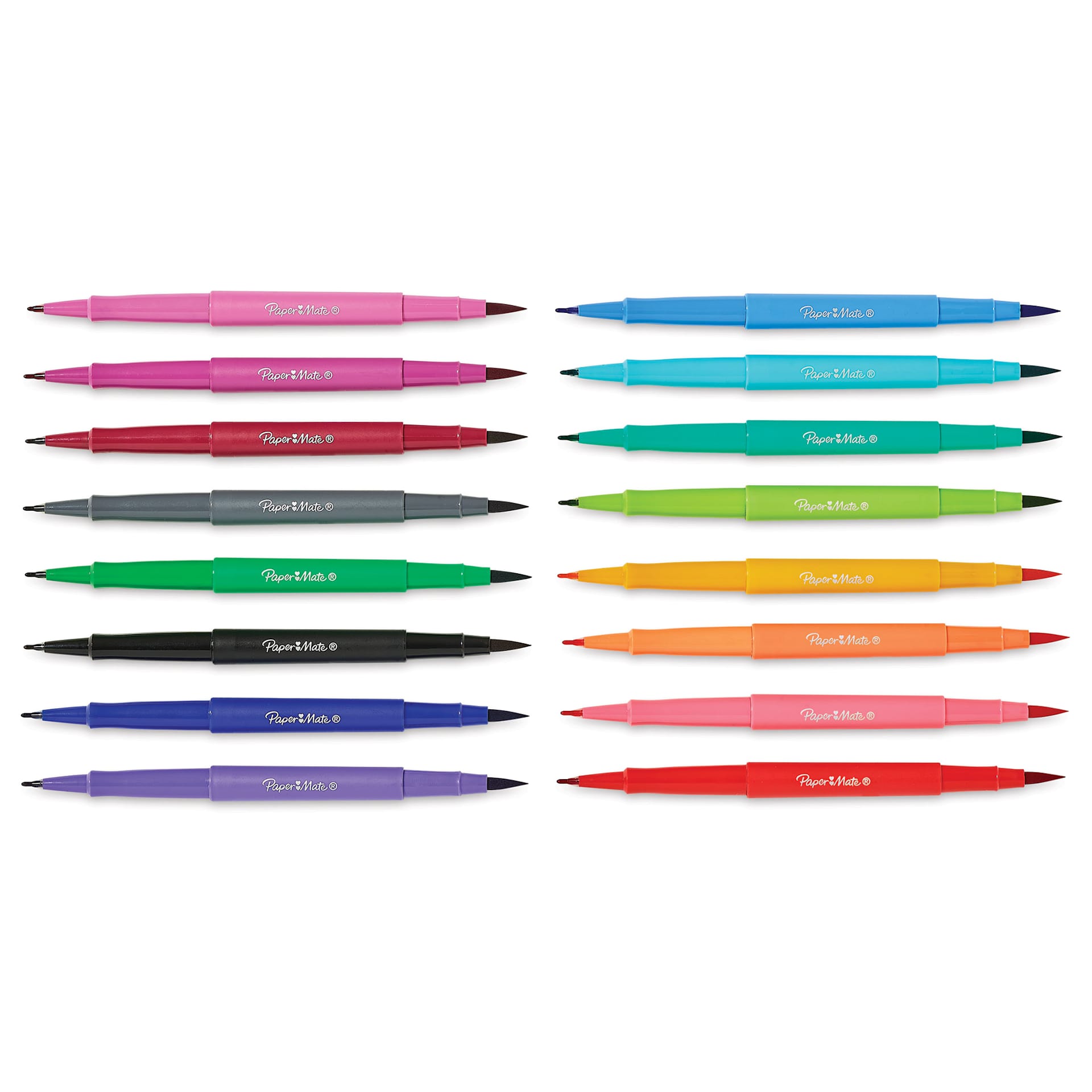 Paper Mate Flair Dual Tip Pens - Set of 16, caps off Paper Mate Flair Dual Tip Pens - Set of 16, caps off