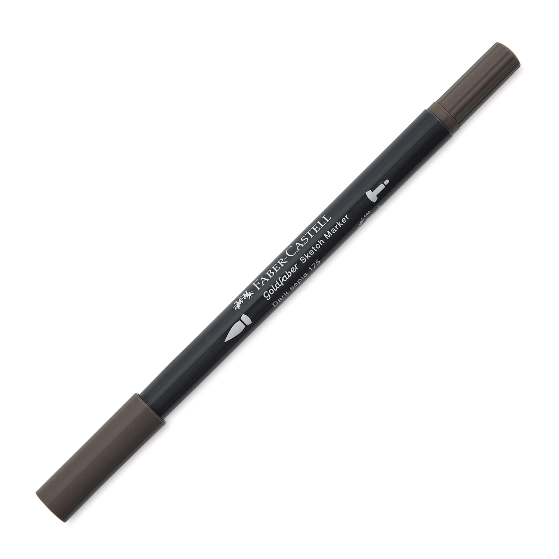 Faber-Castell Goldfaber Sketch Dual-Tip Marker - 175 Dark Sepia, caps on