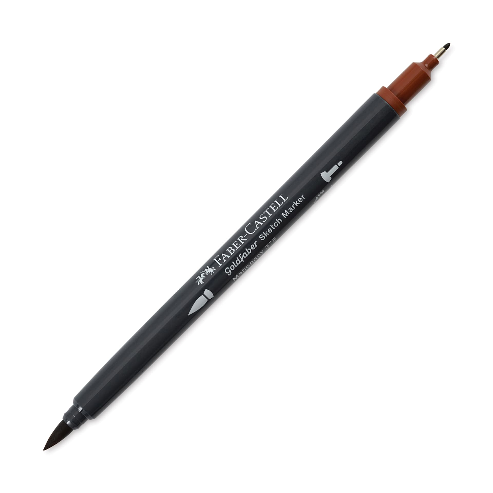 Faber-Castell Goldfaber Sketch Dual-Tip Marker - 378 Mahogany, caps off