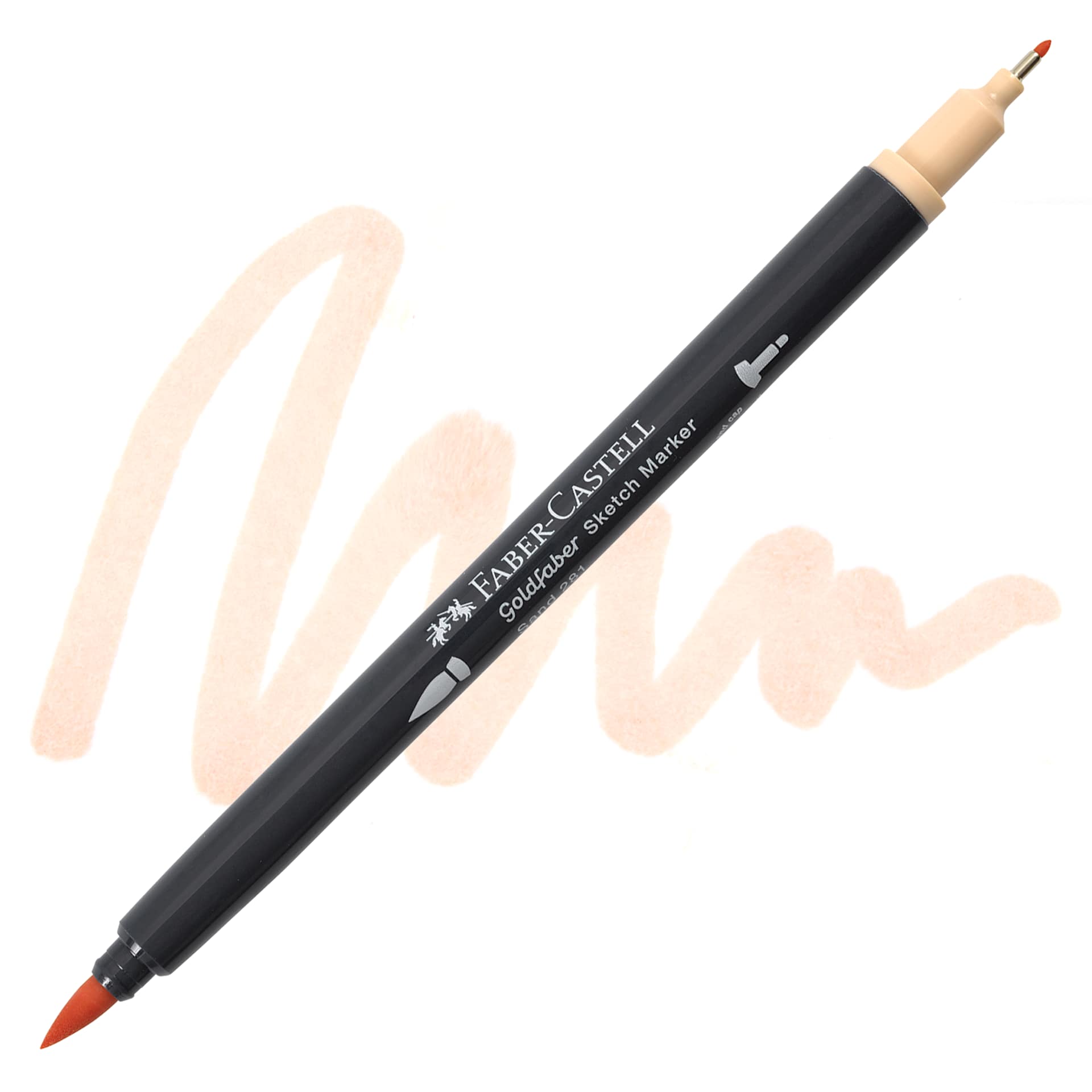 Faber-Castell Goldfaber Sketch Dual-Tip Marker - 281 Sand, swatch and marker
