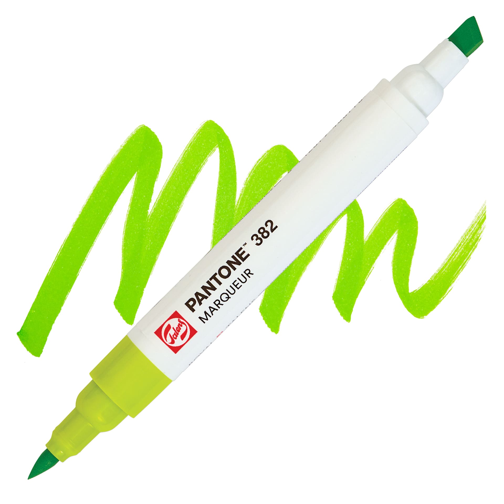 Pantone Dual Tip Marker - 382, swatch and marker