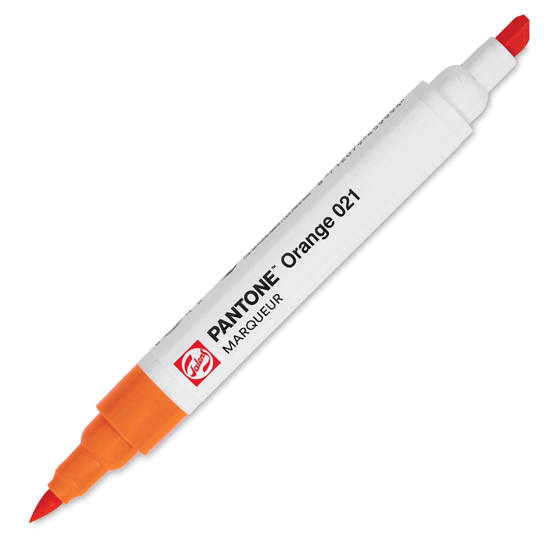 Pantone Dual Tip Marker - Orange 021, caps off