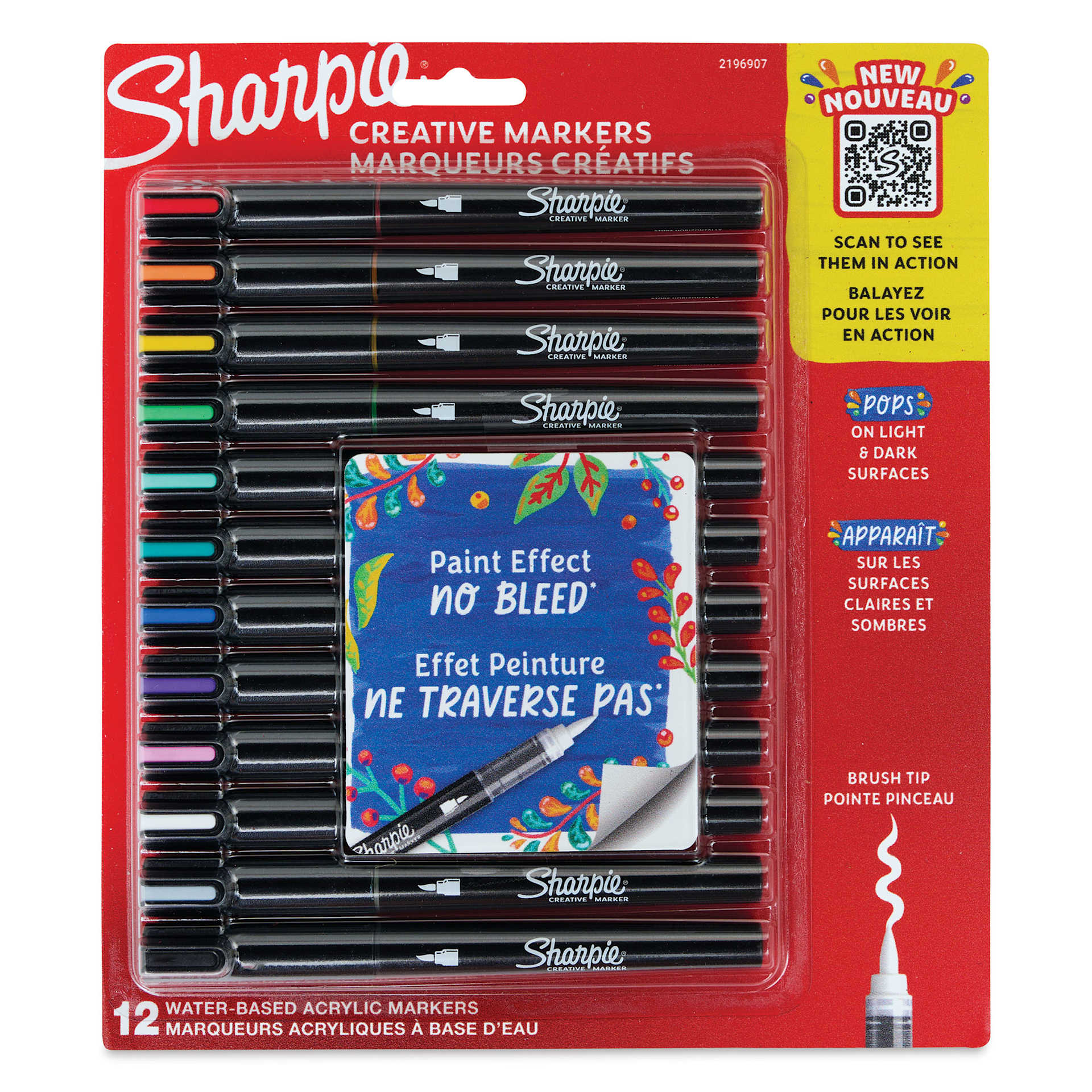 Sharpie Creative Acrylic Markers - Set of 12, Brush Tip front of the packaging Sharpie Creative Acrylic Markers - Set of 12, Brush Tip front of the packaging