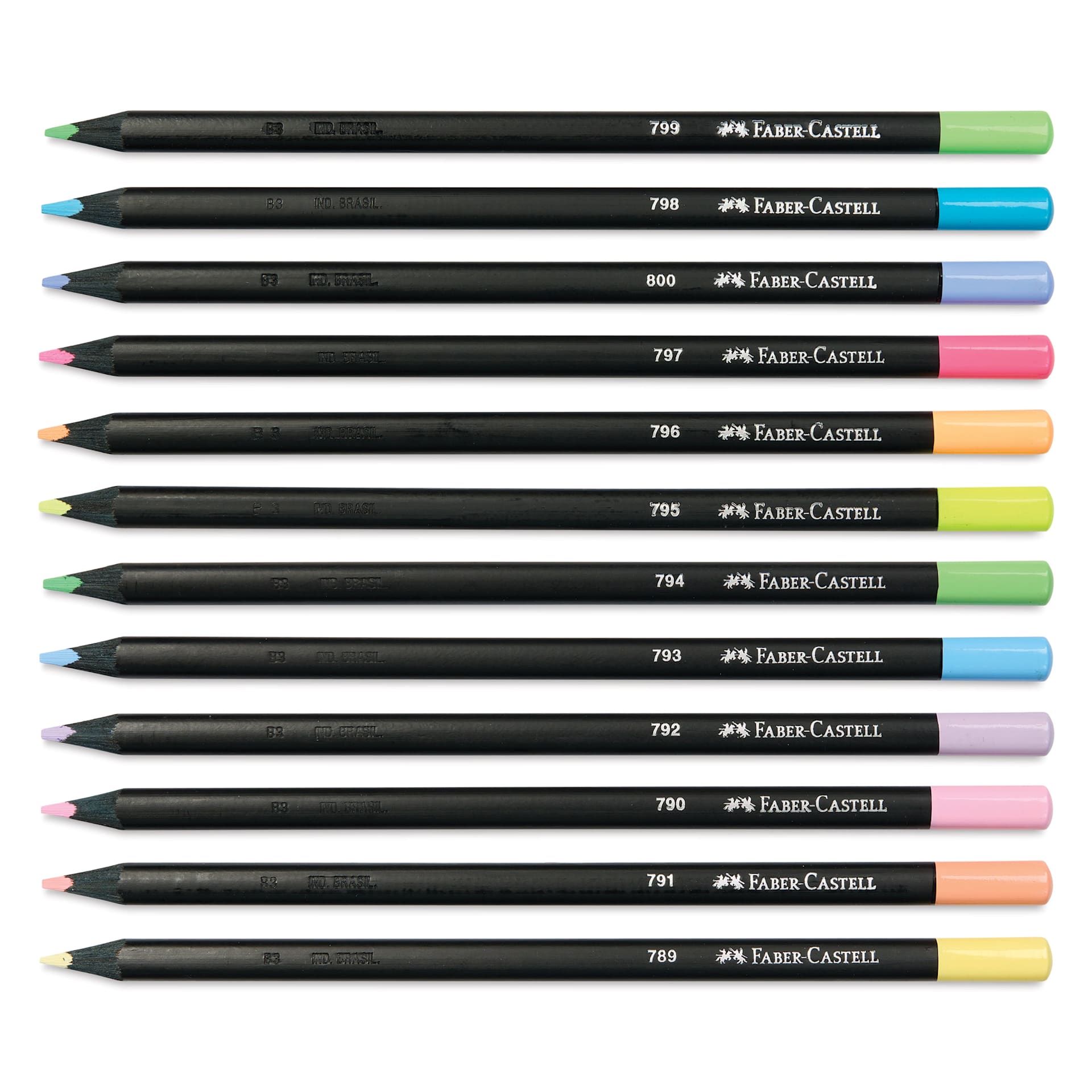 Faber-Castell Black Edition Colored Pencils - Neon and Pastel Colors, Set of 12