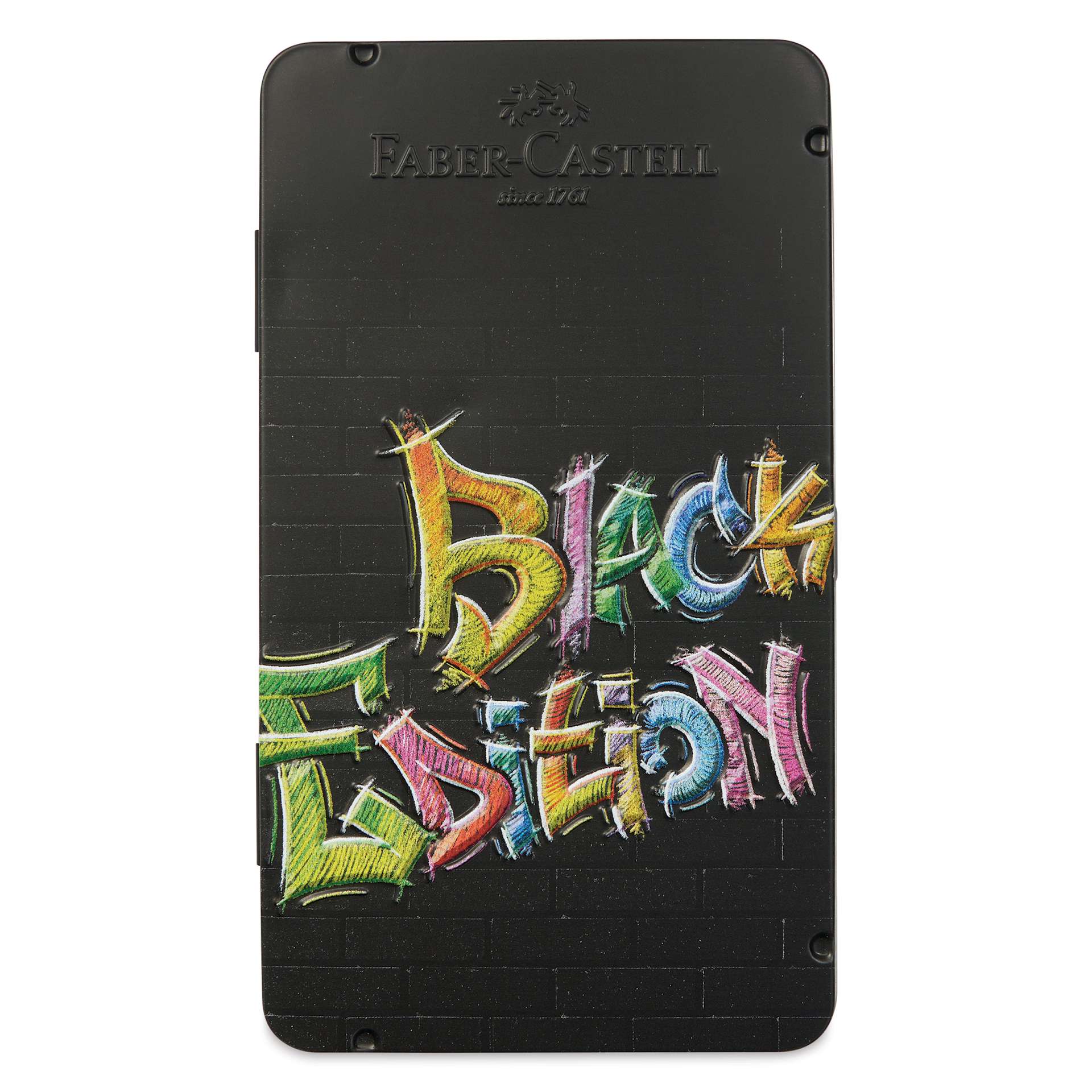 Faber-Castell Black Edition Colored Pencils - Assorted Colors, Tin Set of 12, lid closed