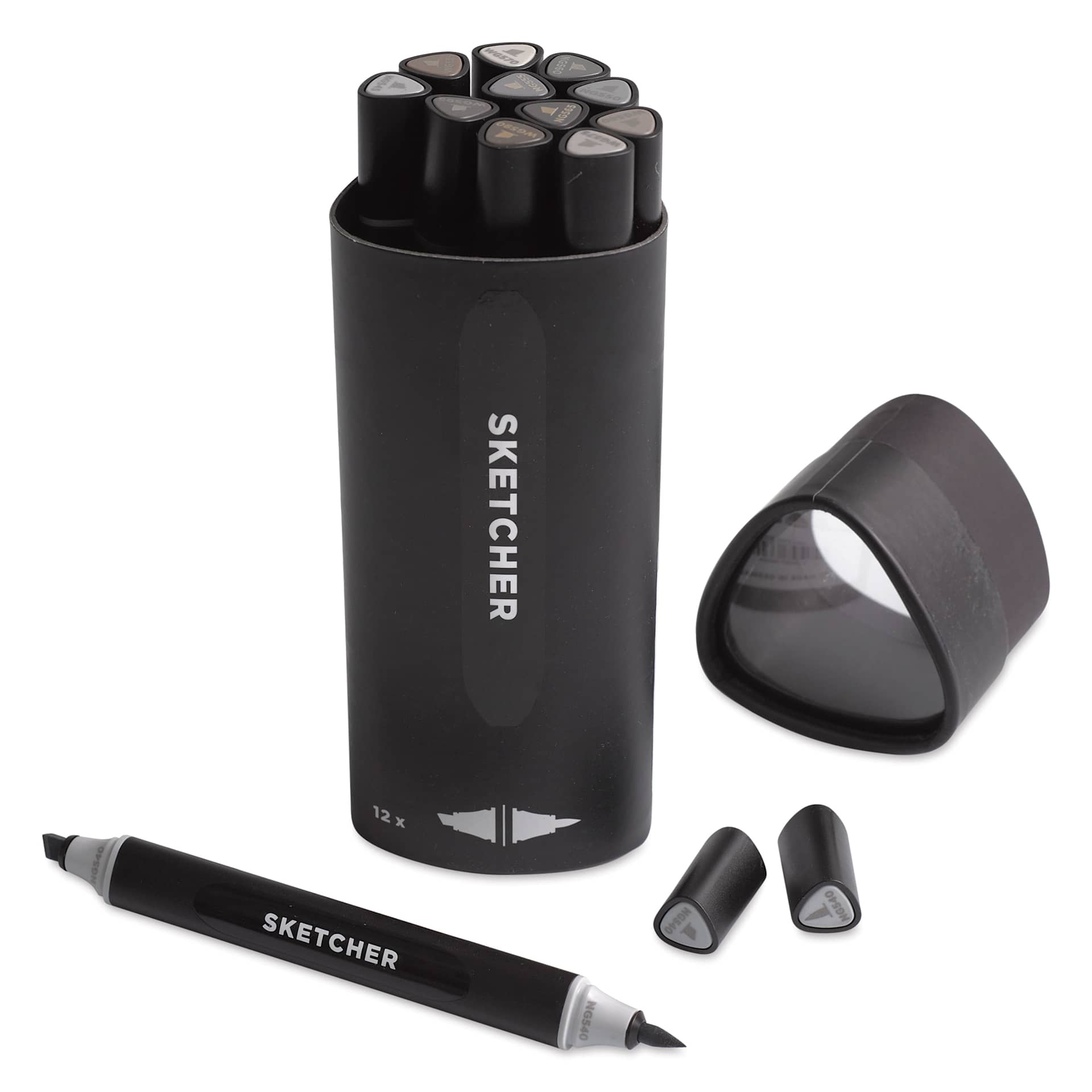 Molotow Sketcher Twin Graphic Markers - Grey Kit 1, marker outside of the open packaging