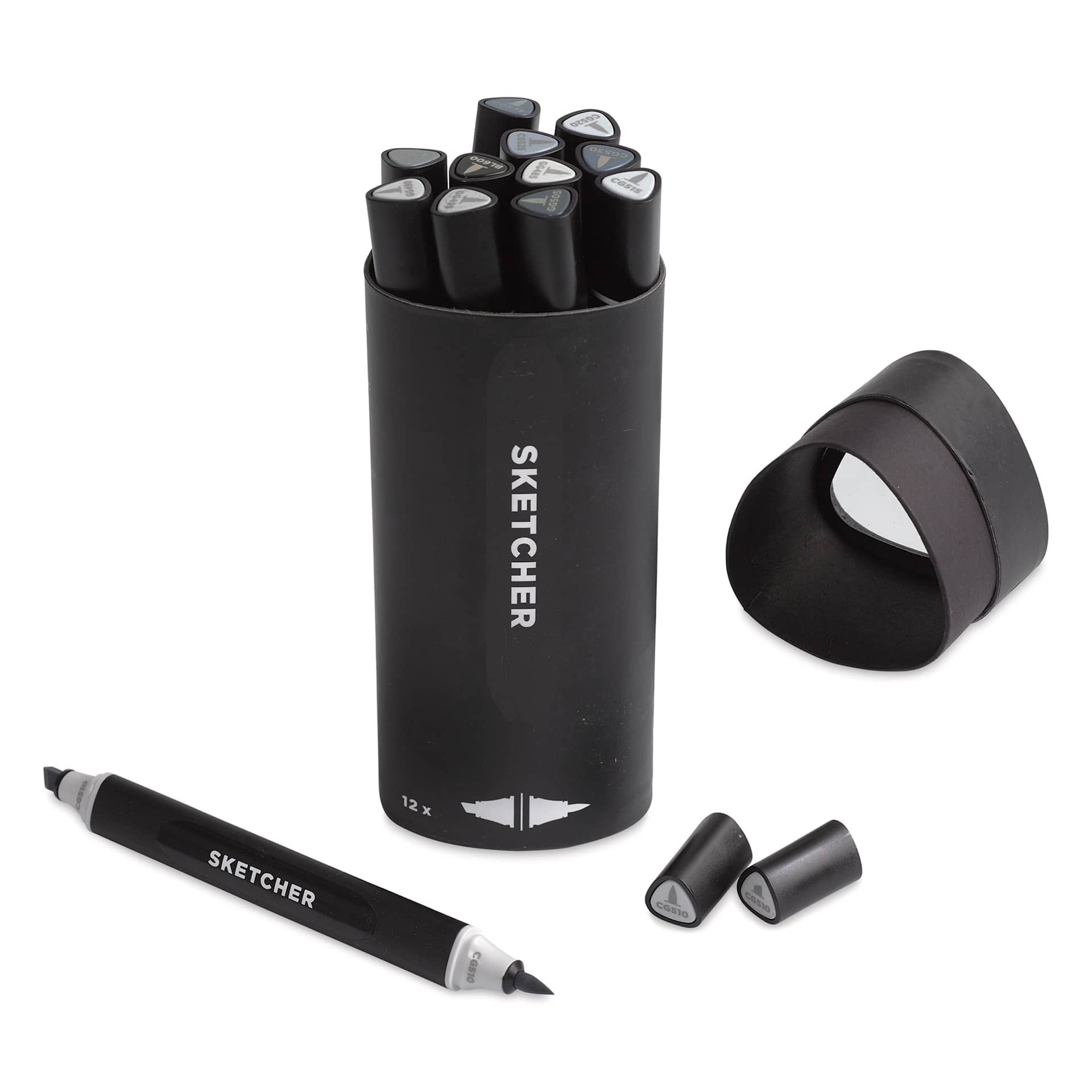 Molotow Sketcher Twin Graphic Markers - Grey Kit 2, marker outside of the open packaging