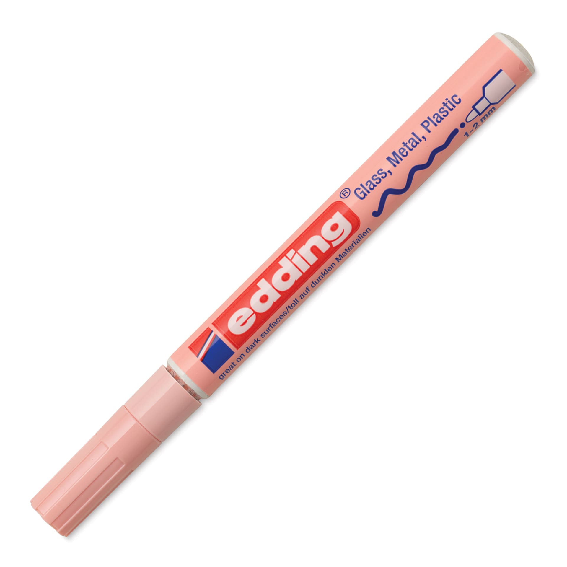 Edding Gloss Paint Marker - Pastel Rose, Round Nib, 1-2 mm, cap on
