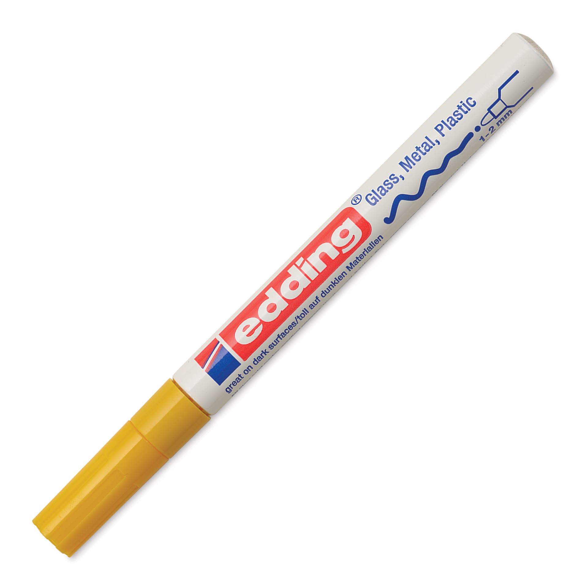 Edding Gloss Paint Marker - Yellow, Round Nib, 1-2 mm, cap on