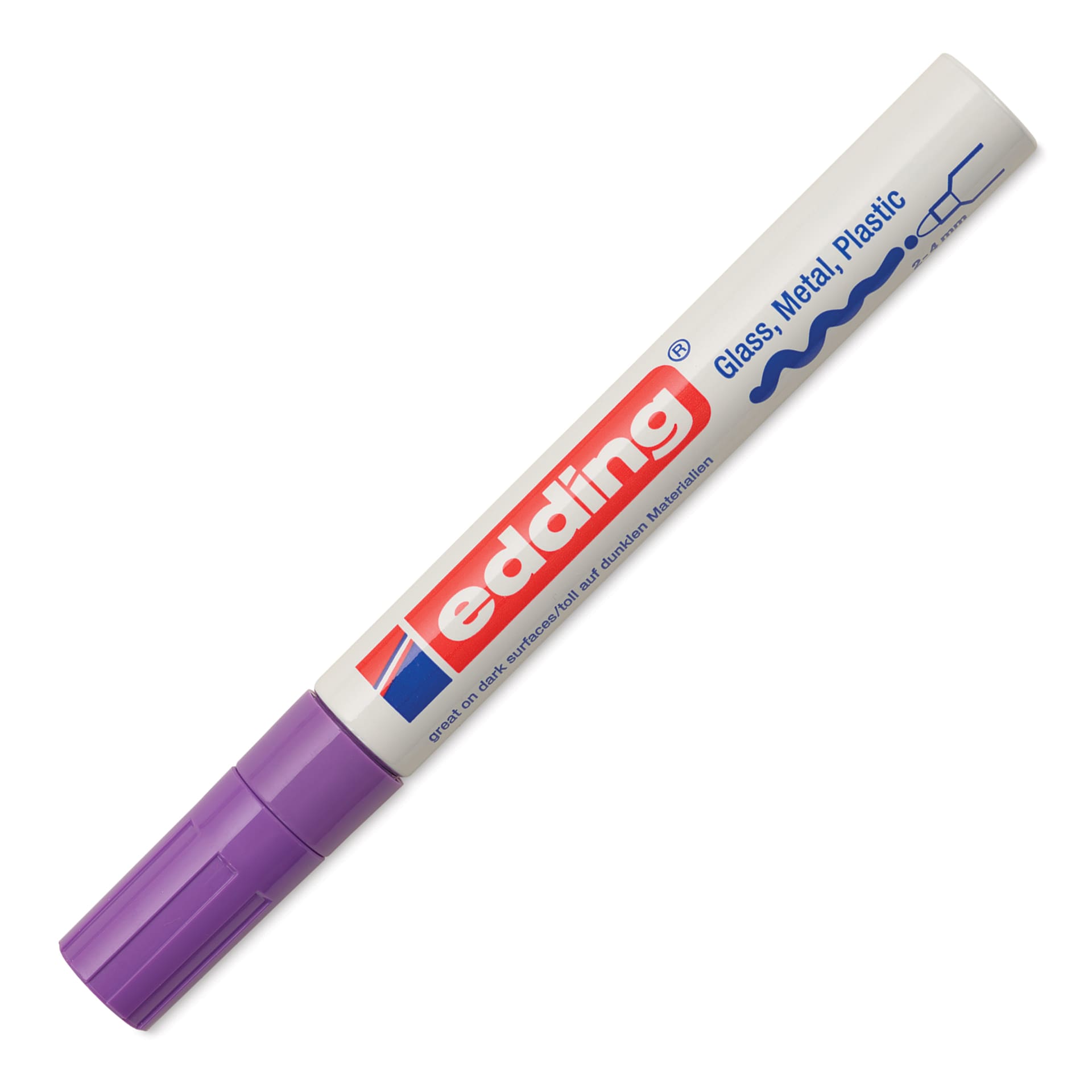 Edding Gloss Paint Marker - Violet, Round Nib, 2-4 mm, cap on