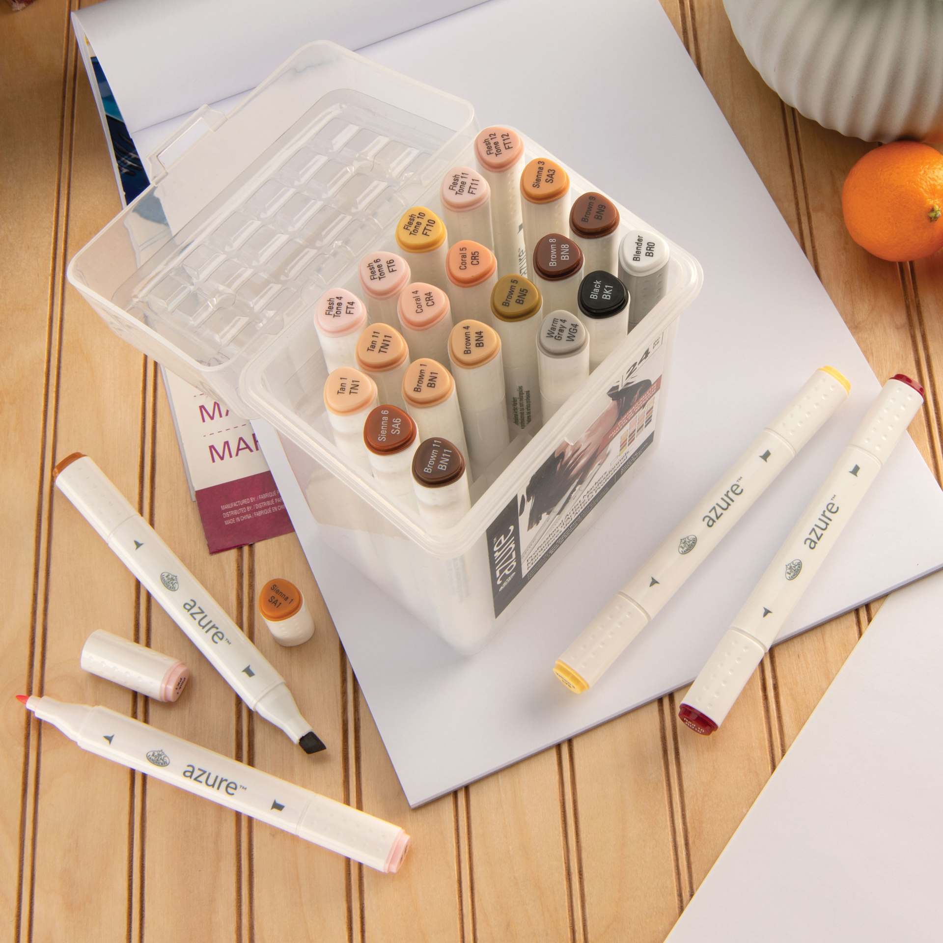 Royal & Langnickel Azure Dual Tip Markers - Set of 24, Portrait Colors
