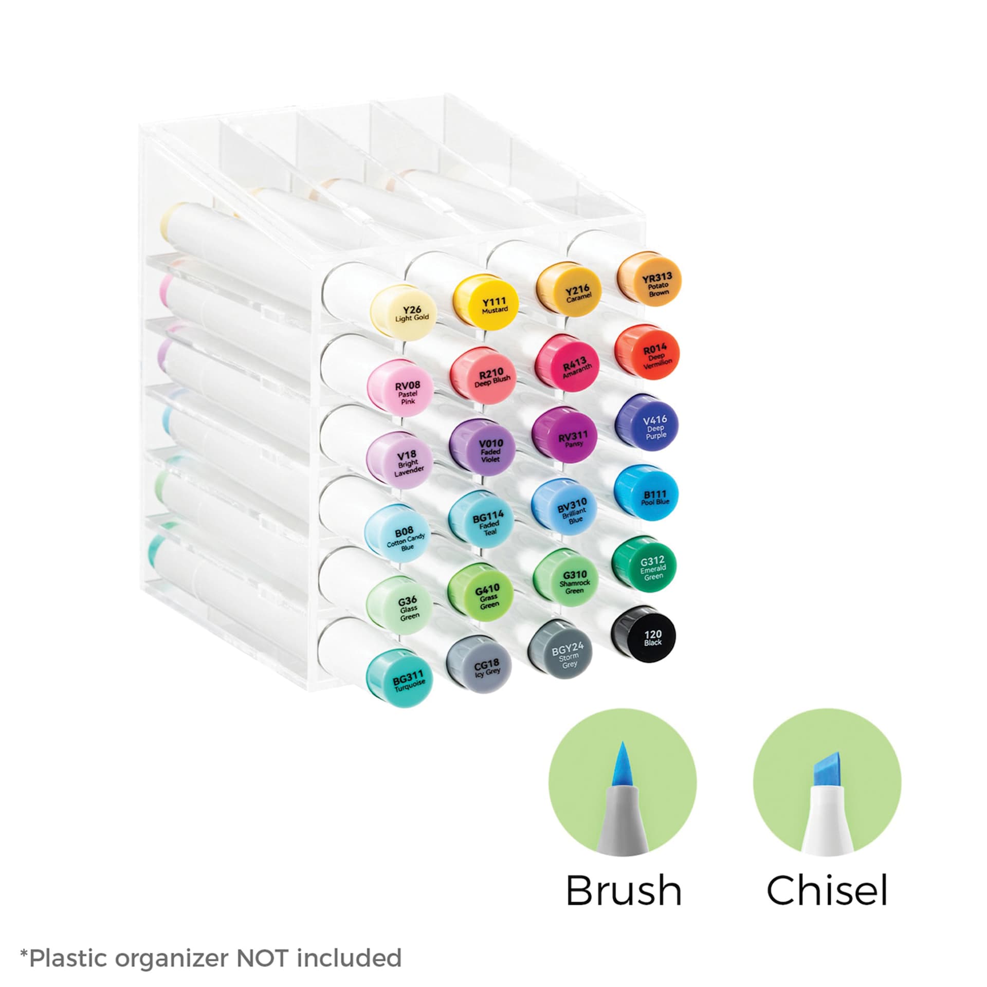 Ohuhu Honolulu Dual Tip Marker Set - Set of 24, Basic Colors, included colors