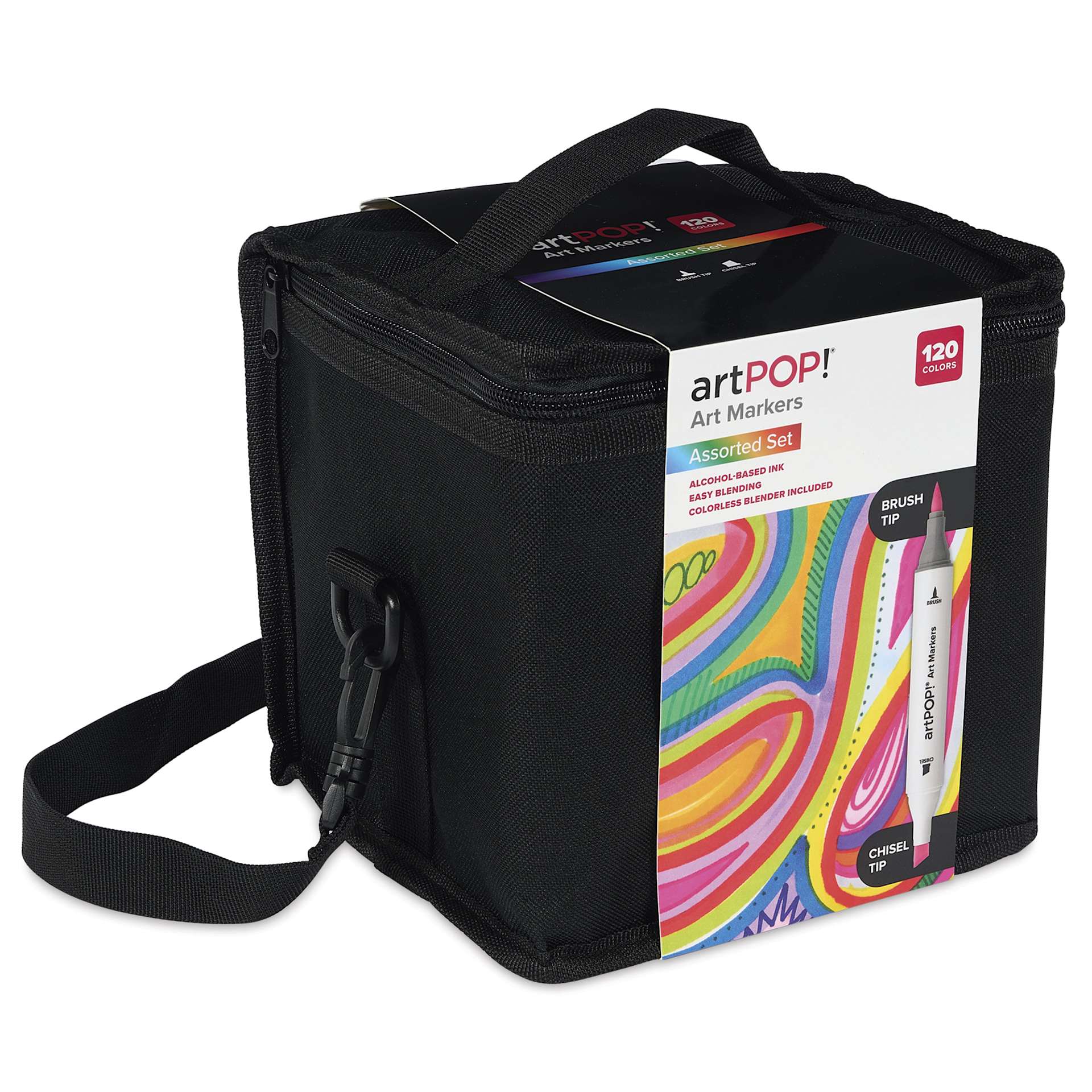 artPOP! Chisel and Brush Dual Tip Alcohol Art Marker Set - Set of 121, Assorted, packaging