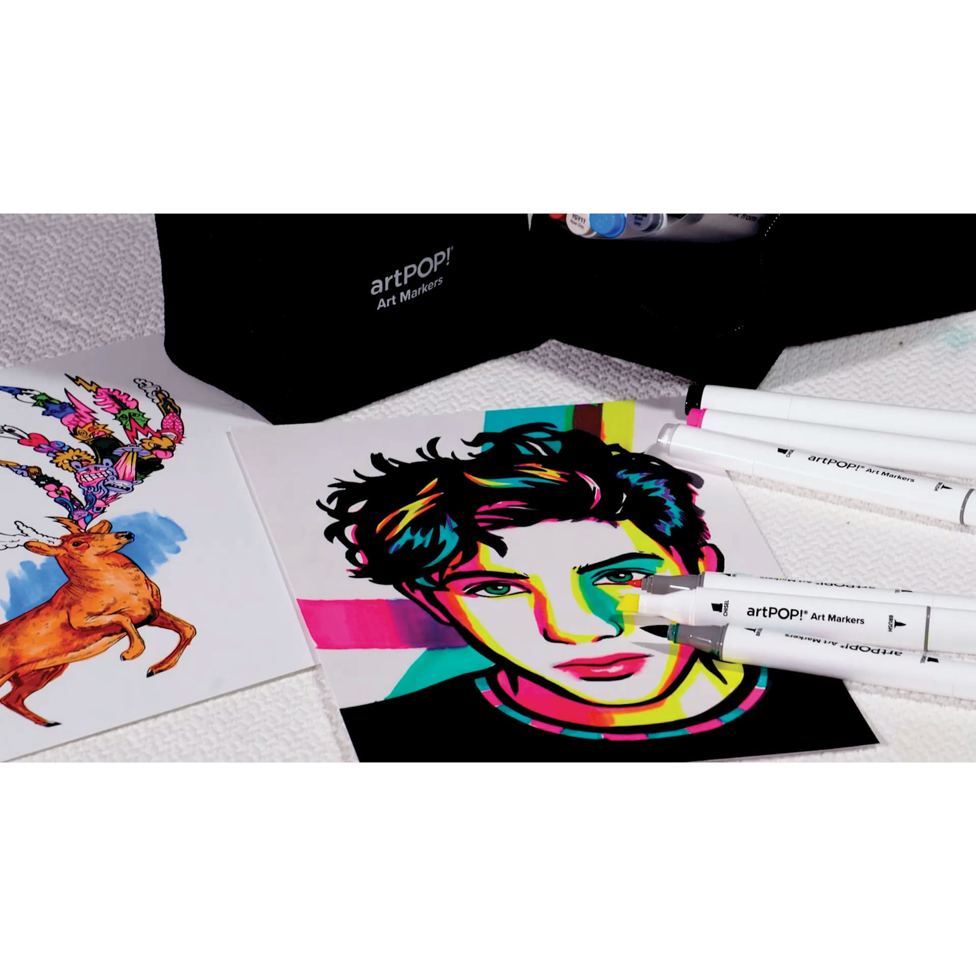 artPOP! Chisel and Brush Dual Tip Alcohol Art Marker, finished drawing with markers