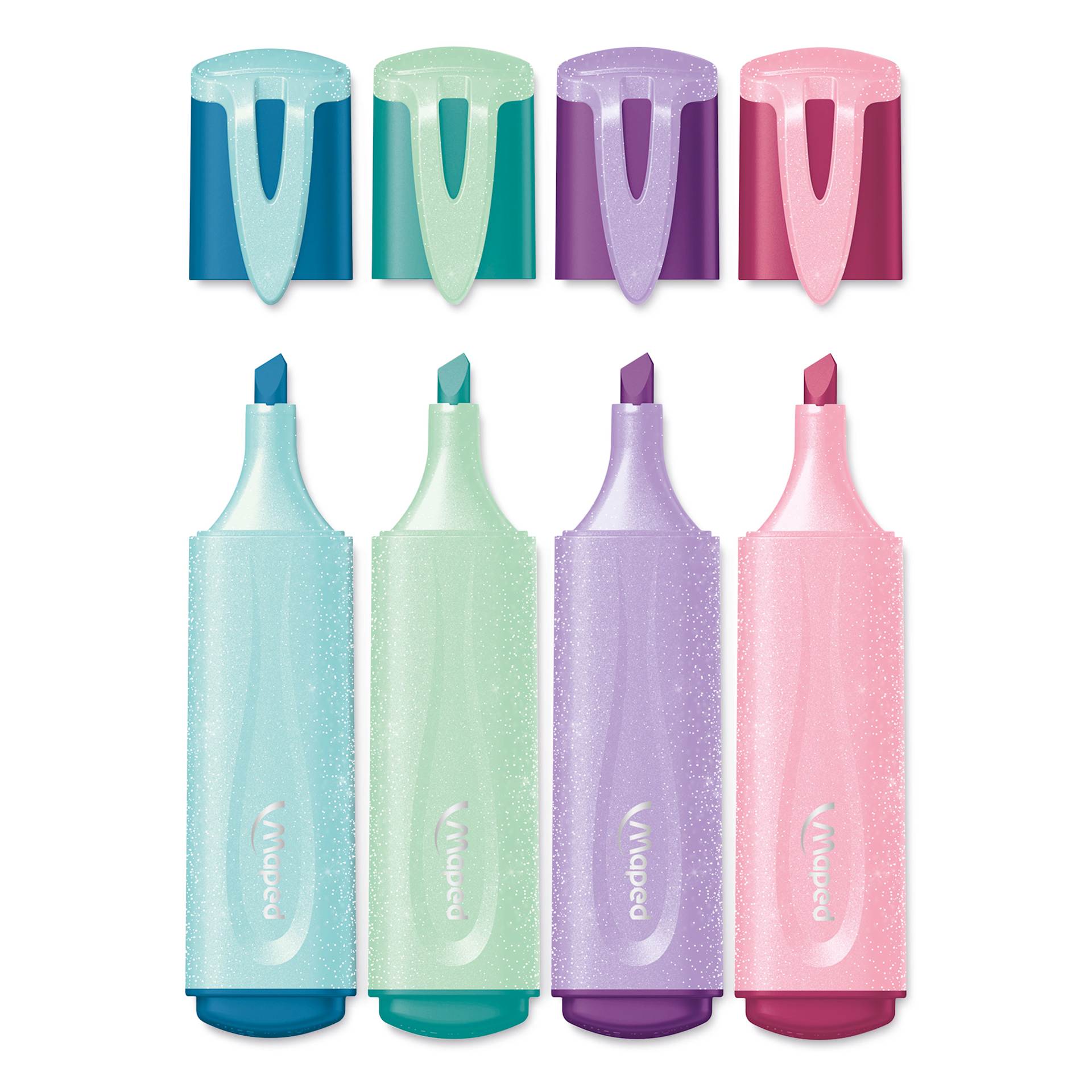 Maped Fluo Peps Highlighters - Set of 4, Pastel Glitter