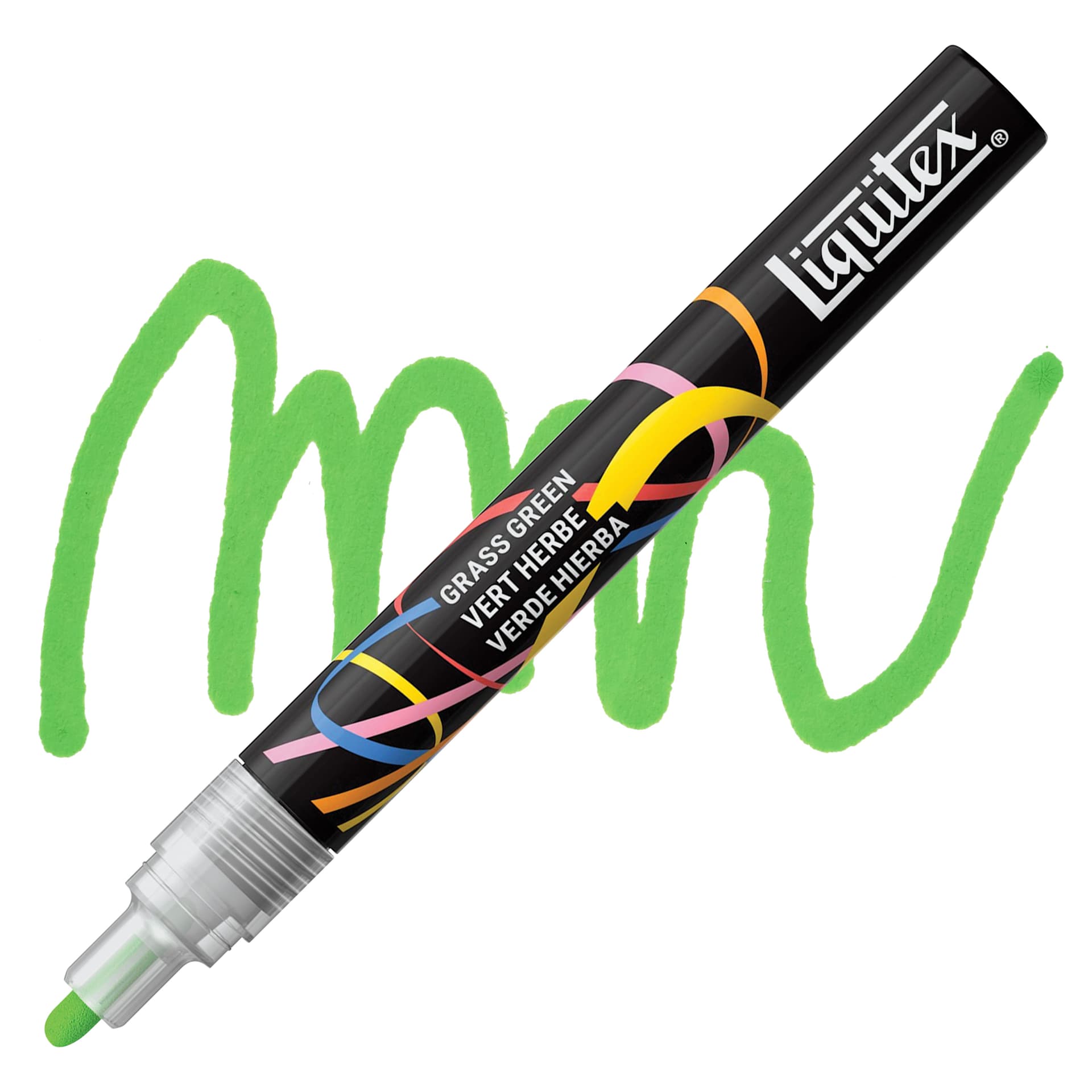 Liquitex Marker - Grass, Bullet Tip, 2 mm marker with swatch