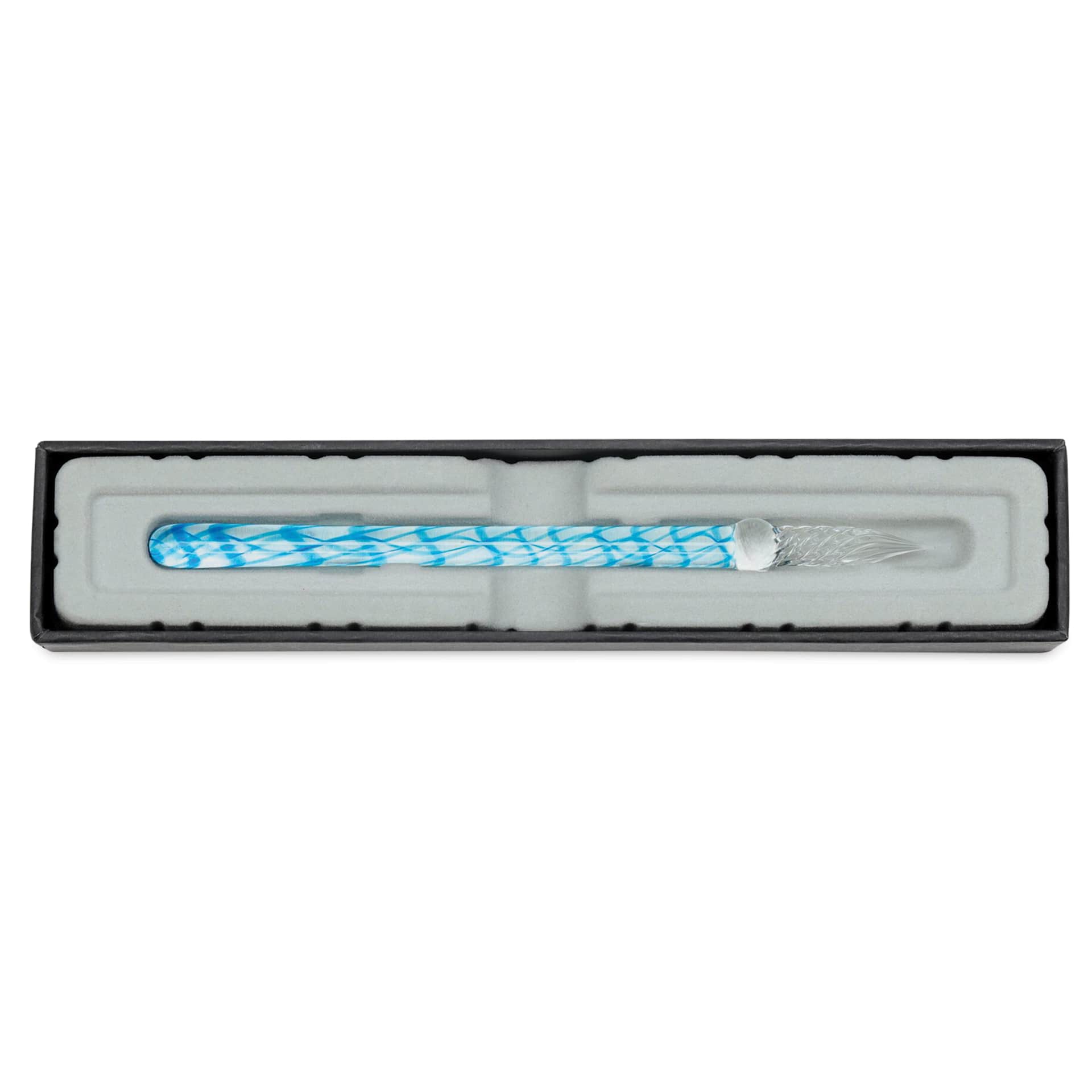 Herbin Straight Glass Dip Pen - Calanque Blue, in packaging