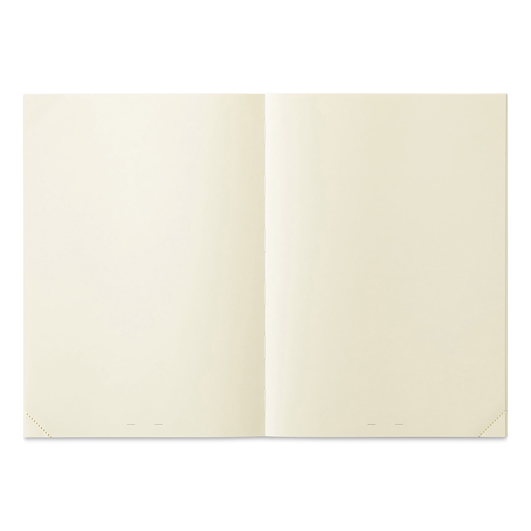 Midori MD Notebook Journal Codex 1 Day 1 Page - A5, Blank, White, open