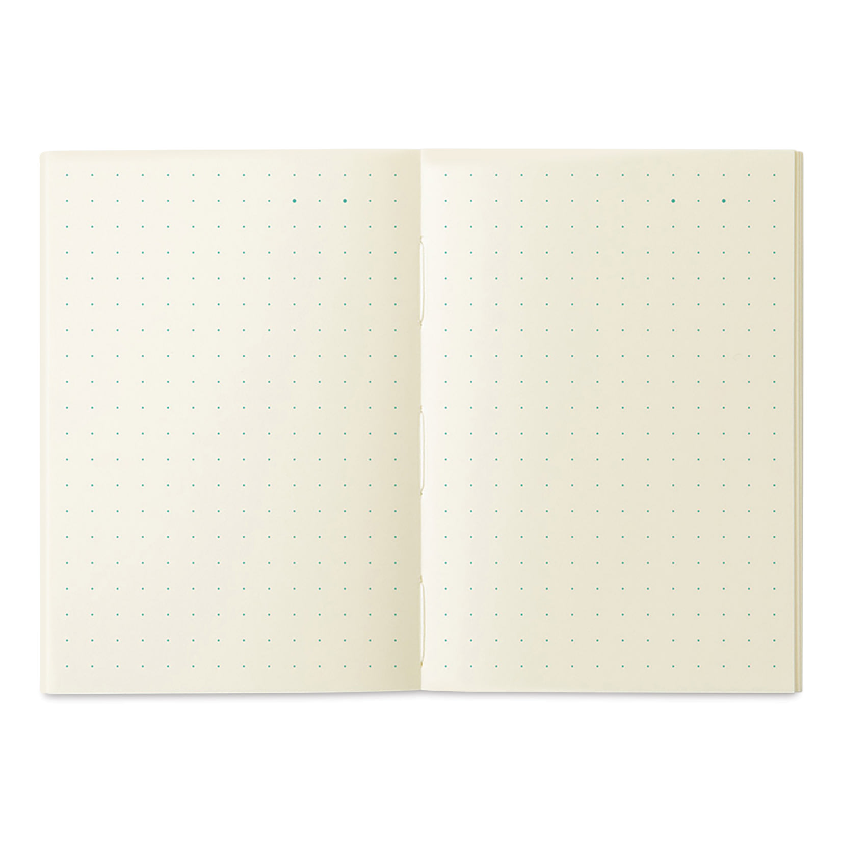 Midori MD Notebooks - A7, Dot Grid, White, open