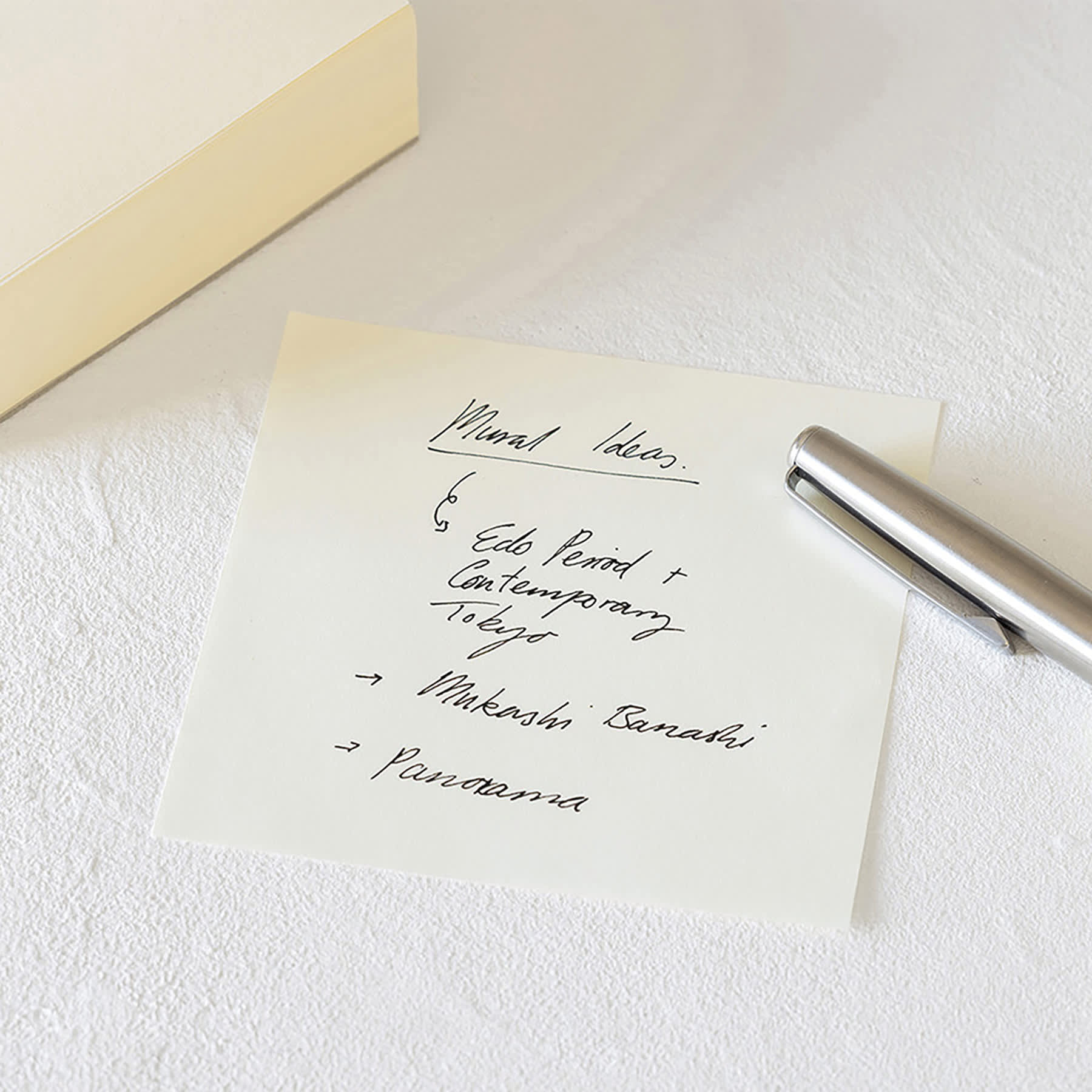 Midori MD Memo Block - 3.9" x 3.9", Blank, White, note on paper
