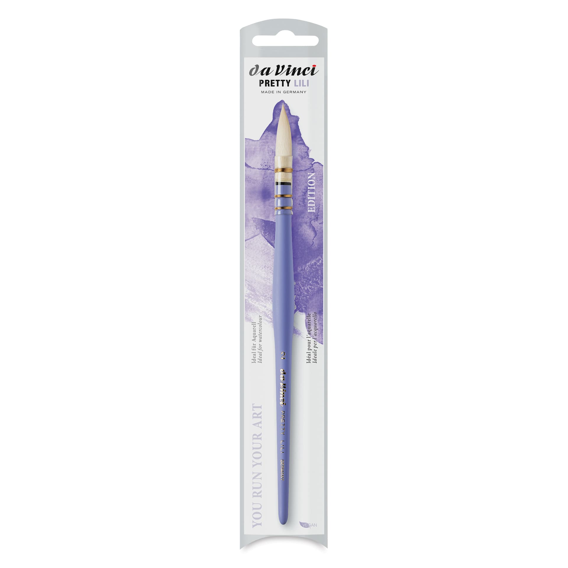 Da Vinci Pretty Lili Casaneo Synthetic Quill Brush - Size 2, in packaging