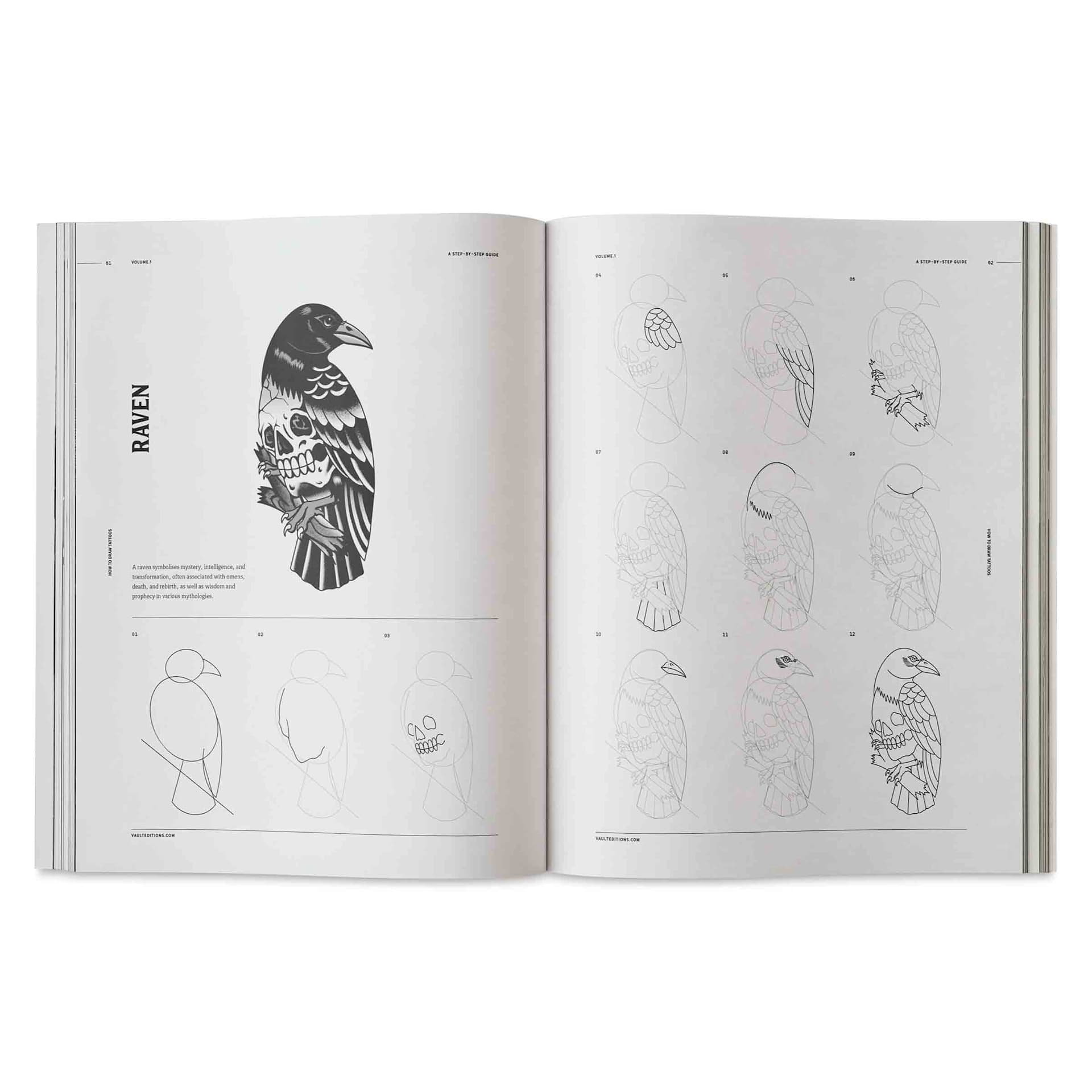 Vault Editions How to Draw Tattoo Flash, Raven